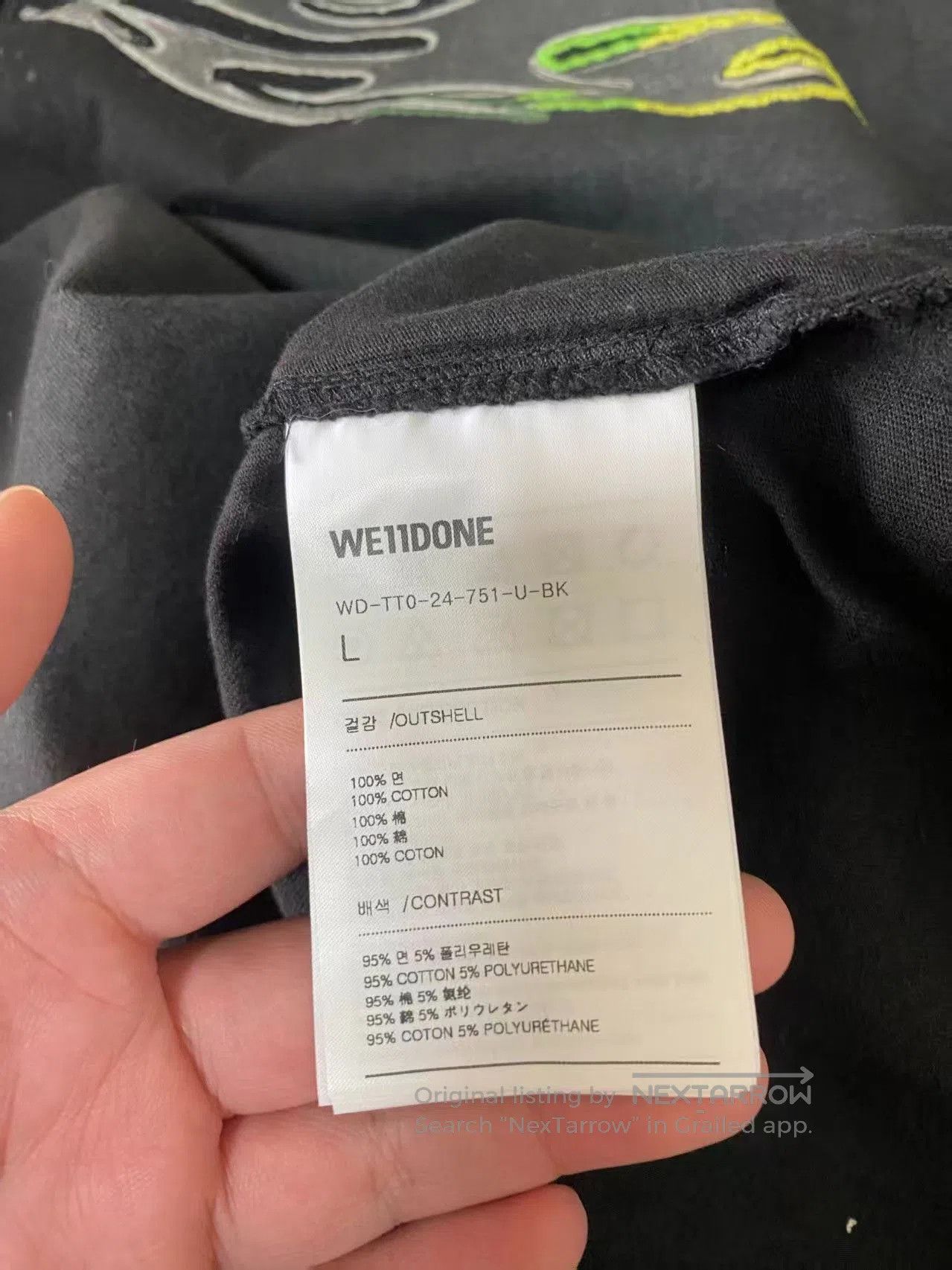 WE11DONE we11done Metallic Print Washed T-shirt. Size US L / EU 52-54 / 3 - 3 Thumbnail