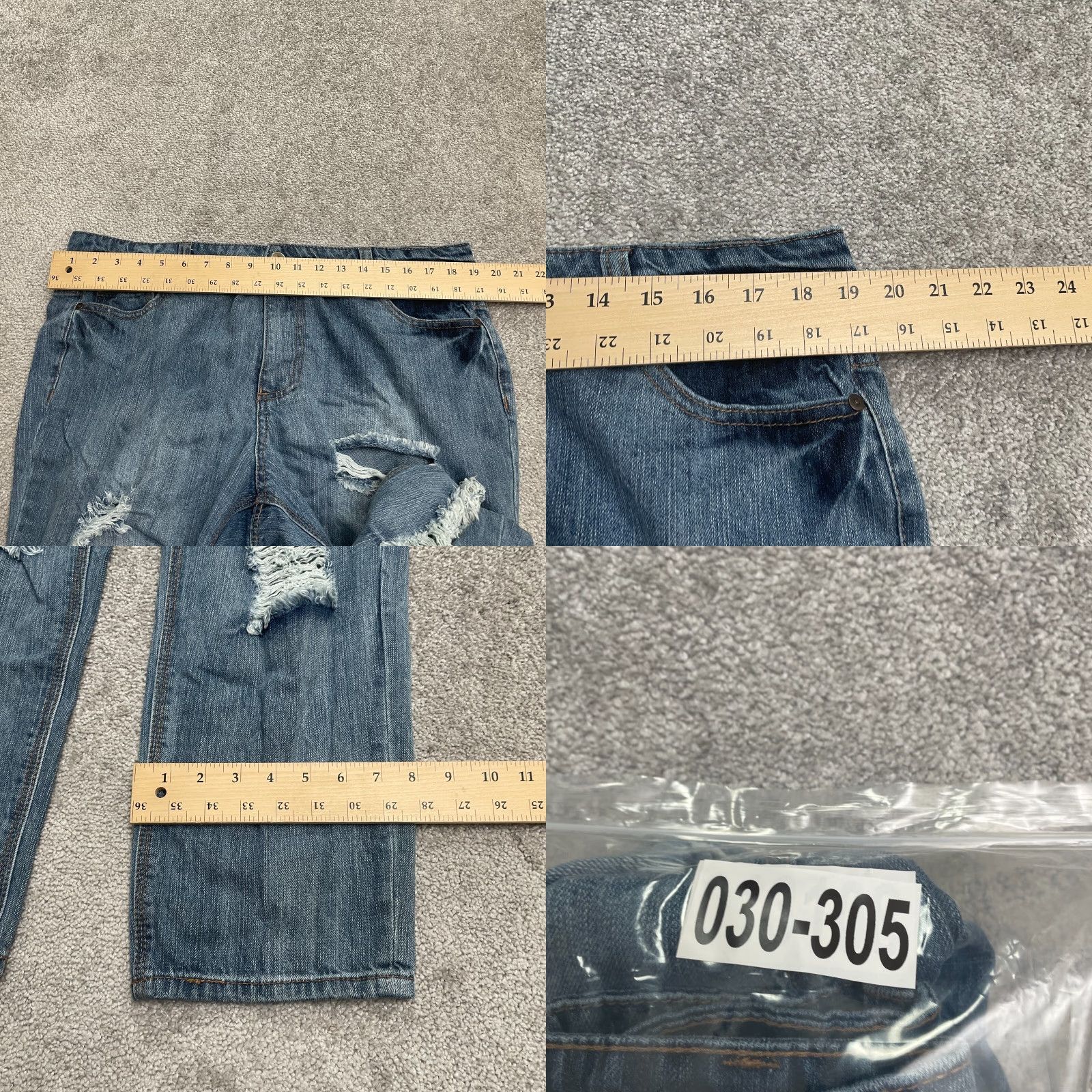 Forever 21 FOREVER 21 Jeans Womens 12 Distressed Denim Blue Medium Wash 38x28 Straight High Rise 5-Pocket Vintage No Mens Girls Size 34" / US 12 / IT 48 - 9 Thumbnail