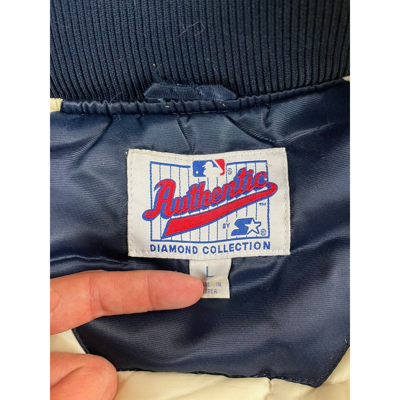New York Yankees × Starter × Vintage Vintage Starter New York Yankees Diamond Series Satin Jacket Size US L / EU 52-54 / 3 - 6 Thumbnail