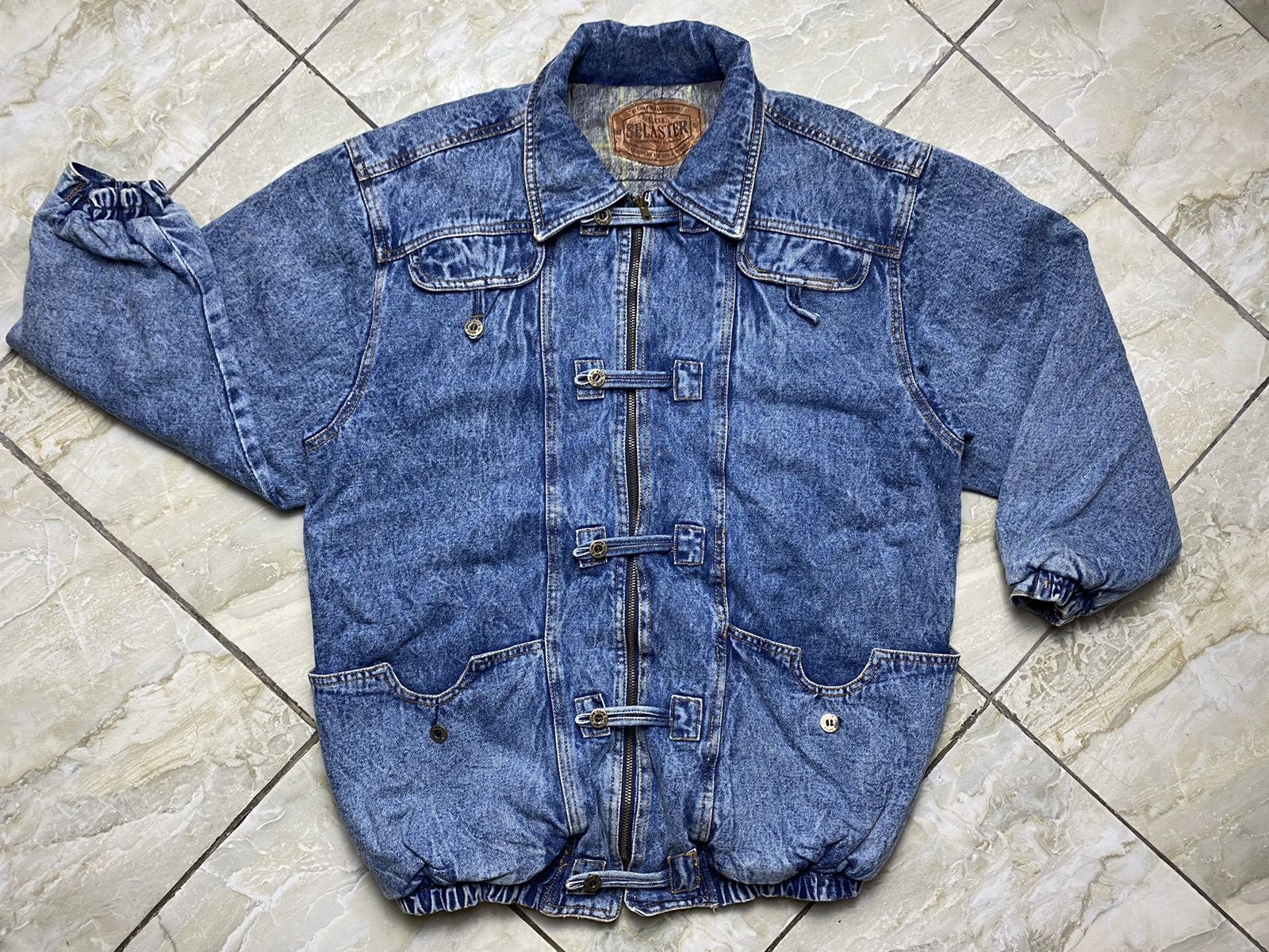 Vintage Selaster Vintage Denim Bomber Jacket Pit22 Size US L / EU 52-54 / 3 - 6 Thumbnail