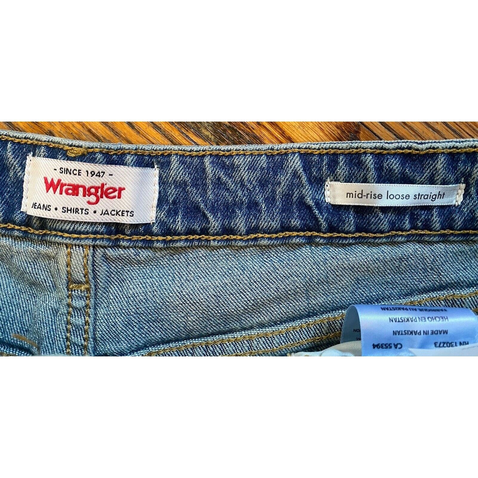 Wrangler NWT Wrangler Mid Jean Mens Loose Straight Inspection Sticker Size US 34 / EU 50 - 5 Thumbnail