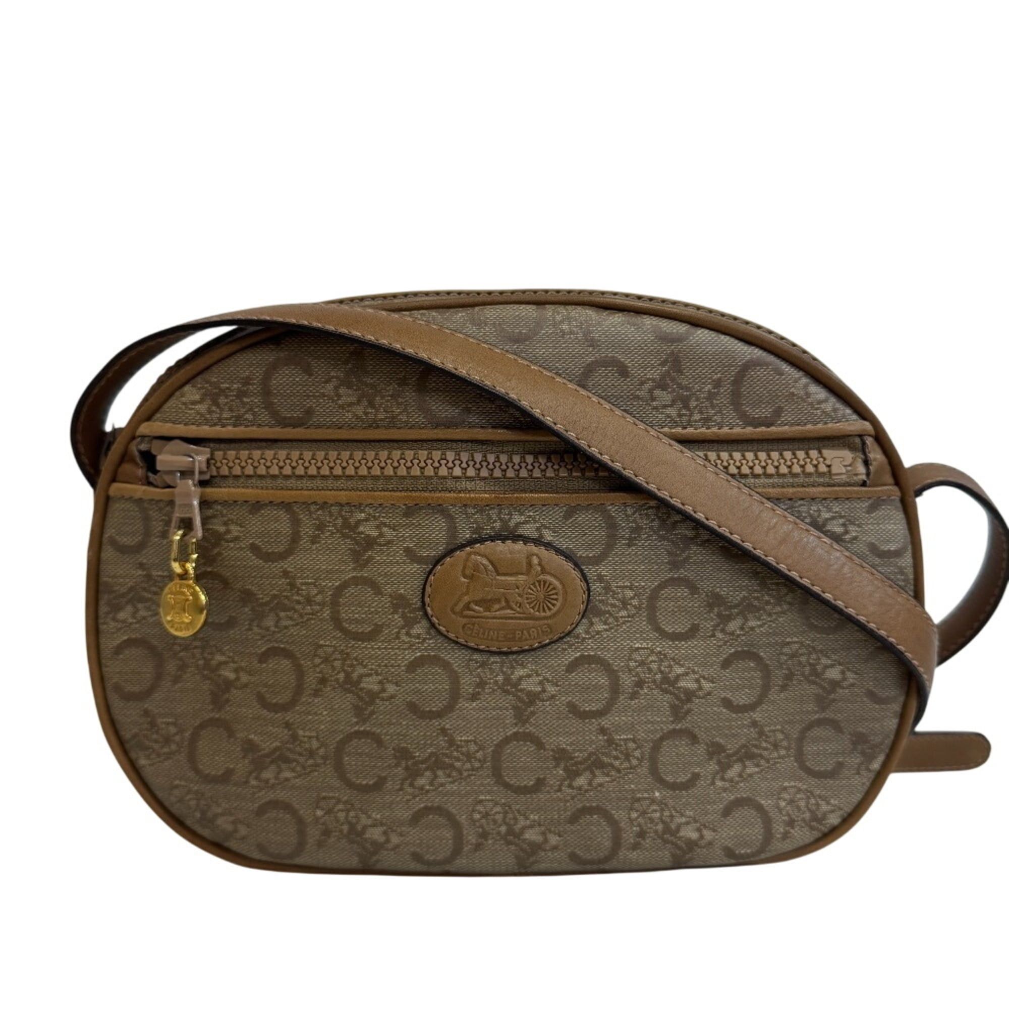 Celine CELINE Sulky Pochette C Carriage Pattern Shoulder Bag Brown Size ONE SIZE - 1 Thumbnail
