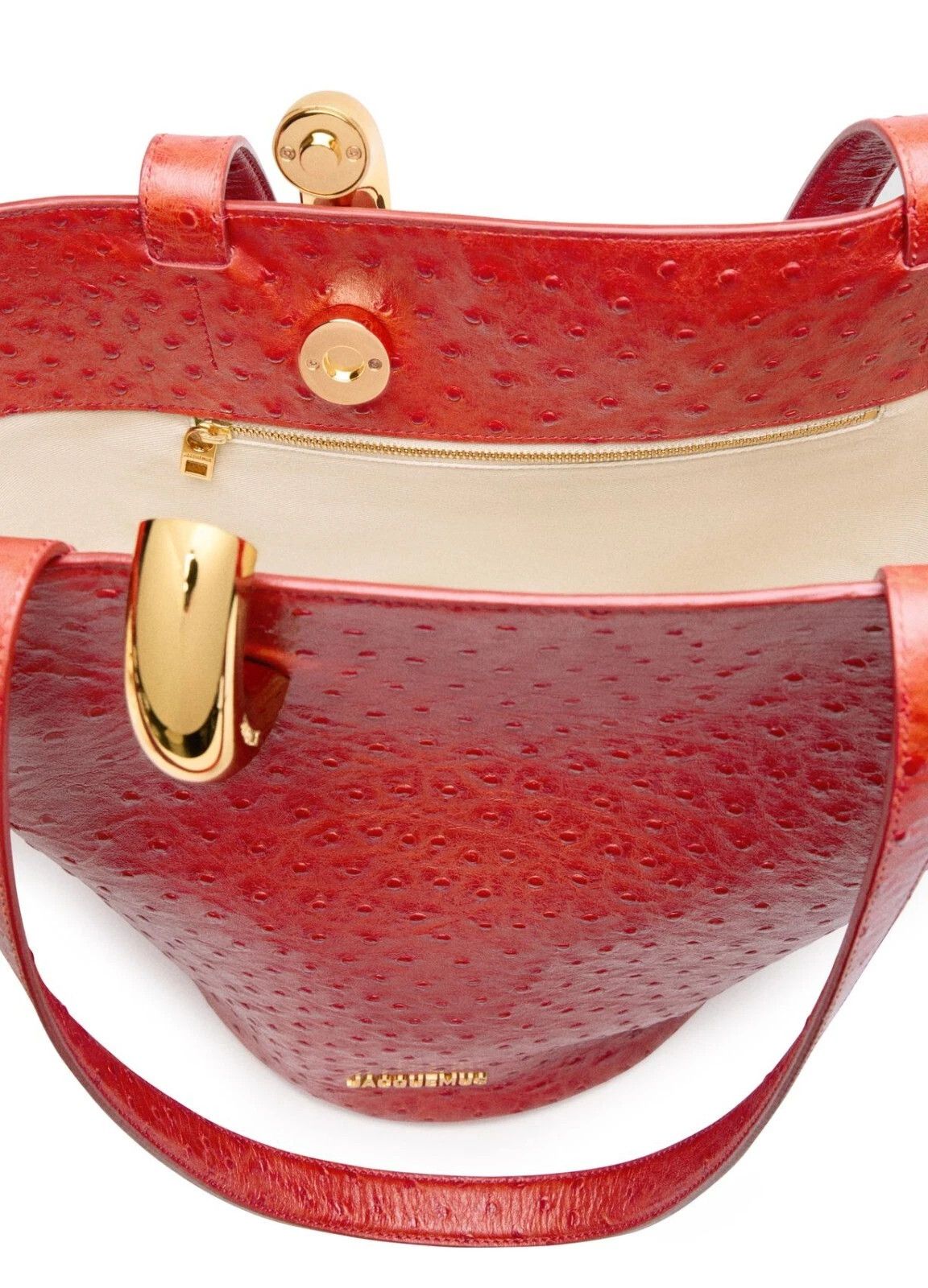 Jacquemus JACQUEMUS Medium Bambola Red Embossed Bucket Bag Size ONE SIZE - 4 Thumbnail