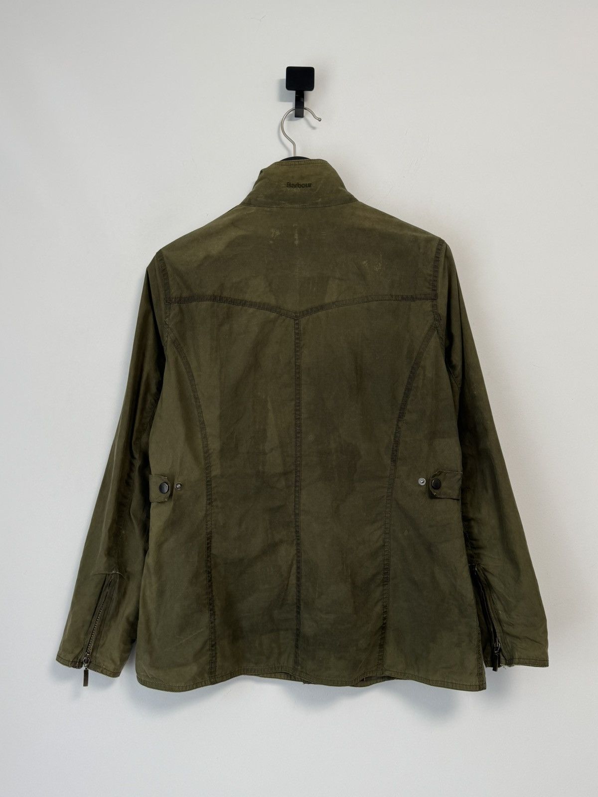 Barbour Women’s Barbour L1091 Utility Waxed Olive Jacket Wax Coat Size M / US 6-8 / IT 42-44 - 21 Thumbnail