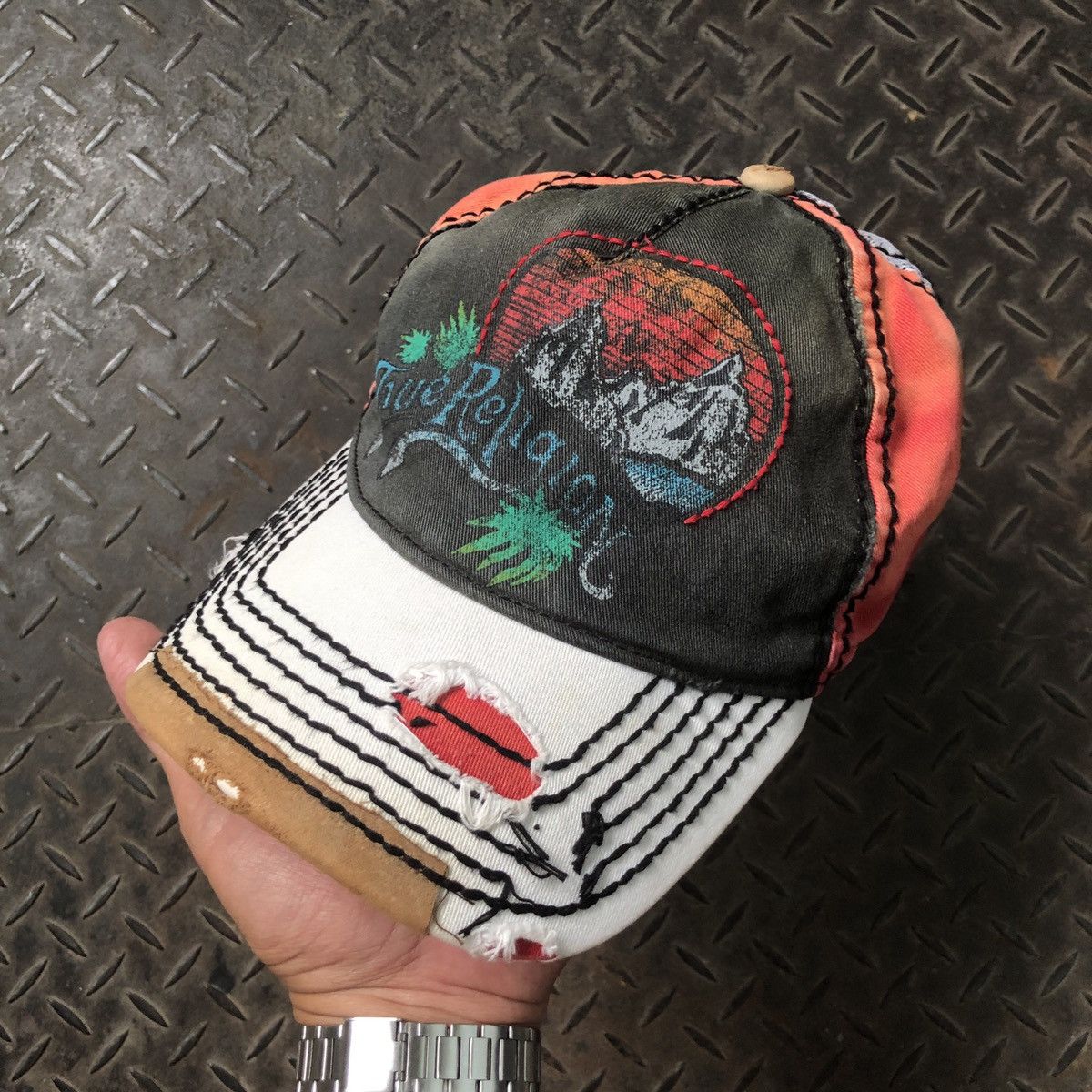 True Religion 🚫 SOLD 🚫 Vintage True Religion Mountain Distressed Hat Size ONE SIZE - 3 Thumbnail