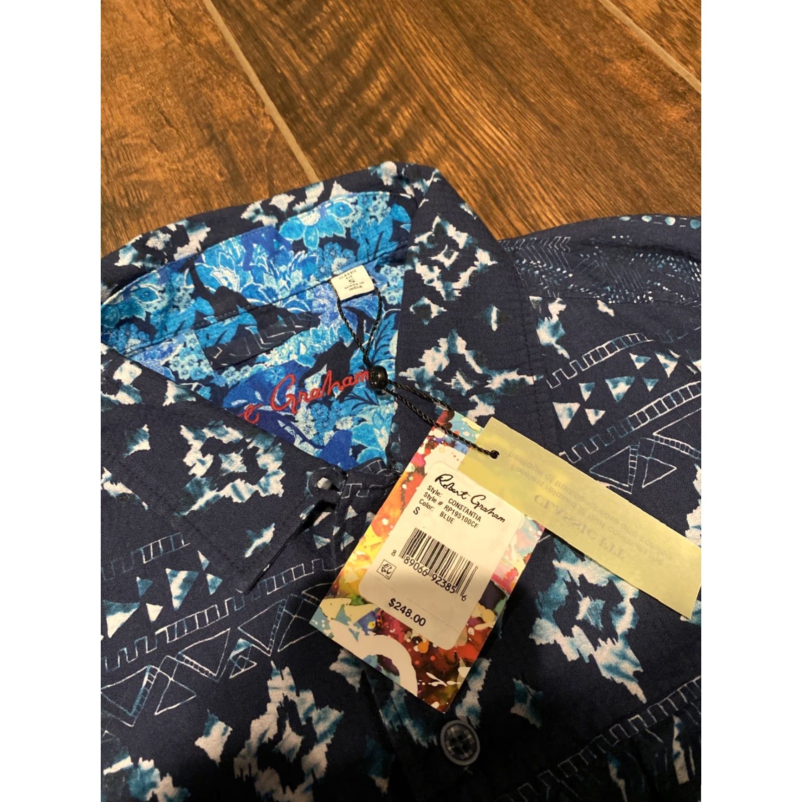 Robert Graham Robert Graham Men's Small Constantia Blue Classic Fit Button-Down Shirt NWT Size US S / EU 44-46 / 1 - 5 Thumbnail