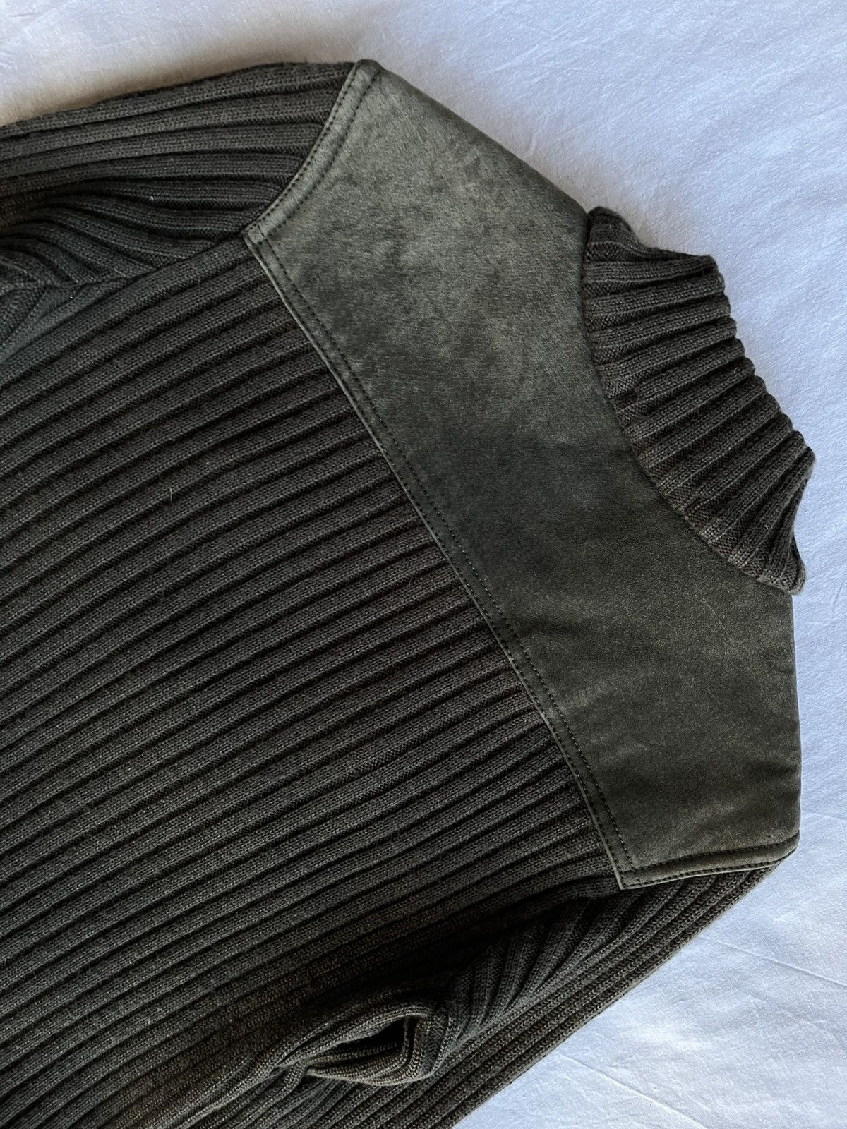 River Island River Island Ribbed Knit & Suede Panel Jacket UK 12 / EU 38 Size XS / US 0-2 / IT 36-38 - 6 Thumbnail