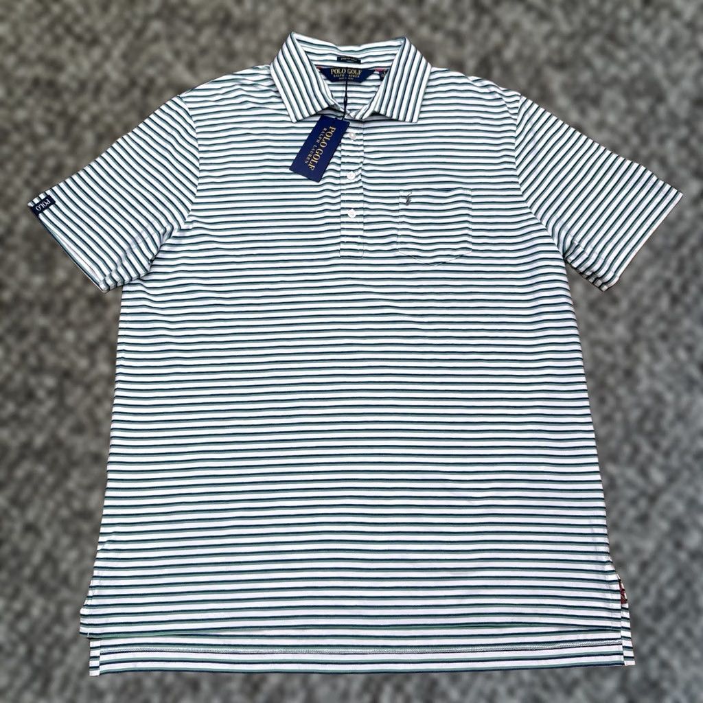 Ralph Lauren Polo Golf Ralph Lauren Stretch Lisle Shirt Mens Large Green Striped New Size US L / EU 52-54 / 3 - 1 Thumbnail