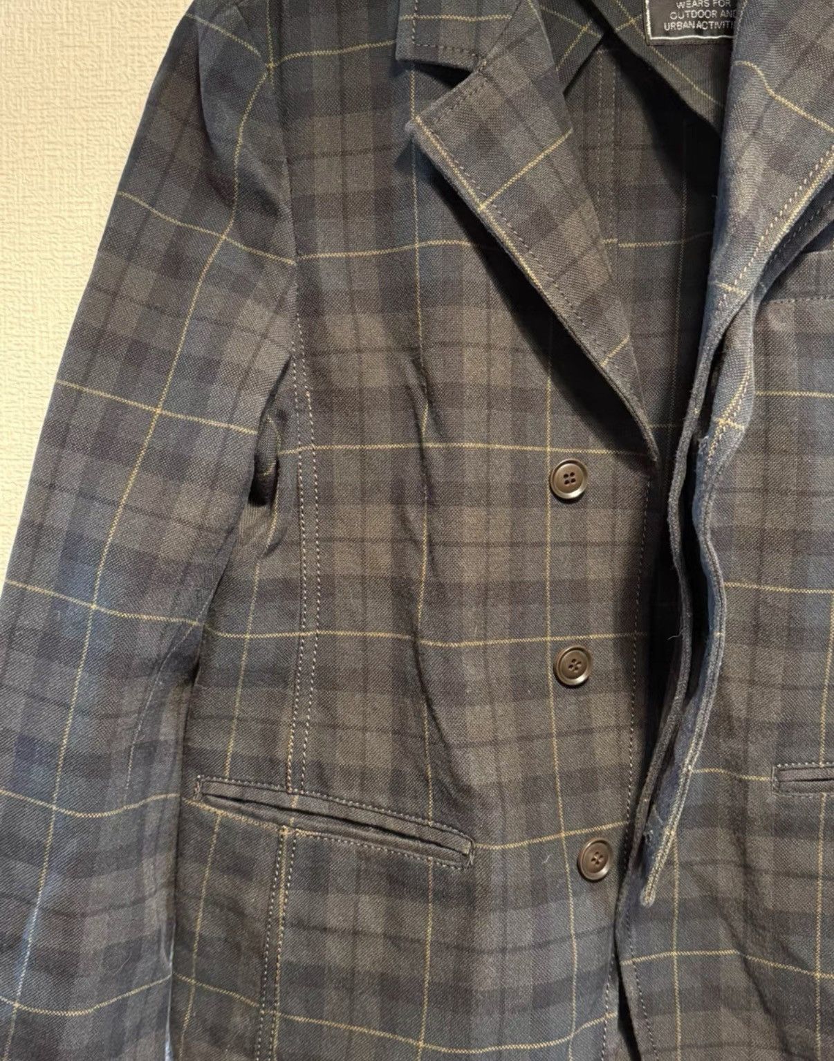 Final Home Final Home Dark Plaid Linen-Cotton Blazer K24 Size S / US 4 / IT 40 - 3 Thumbnail