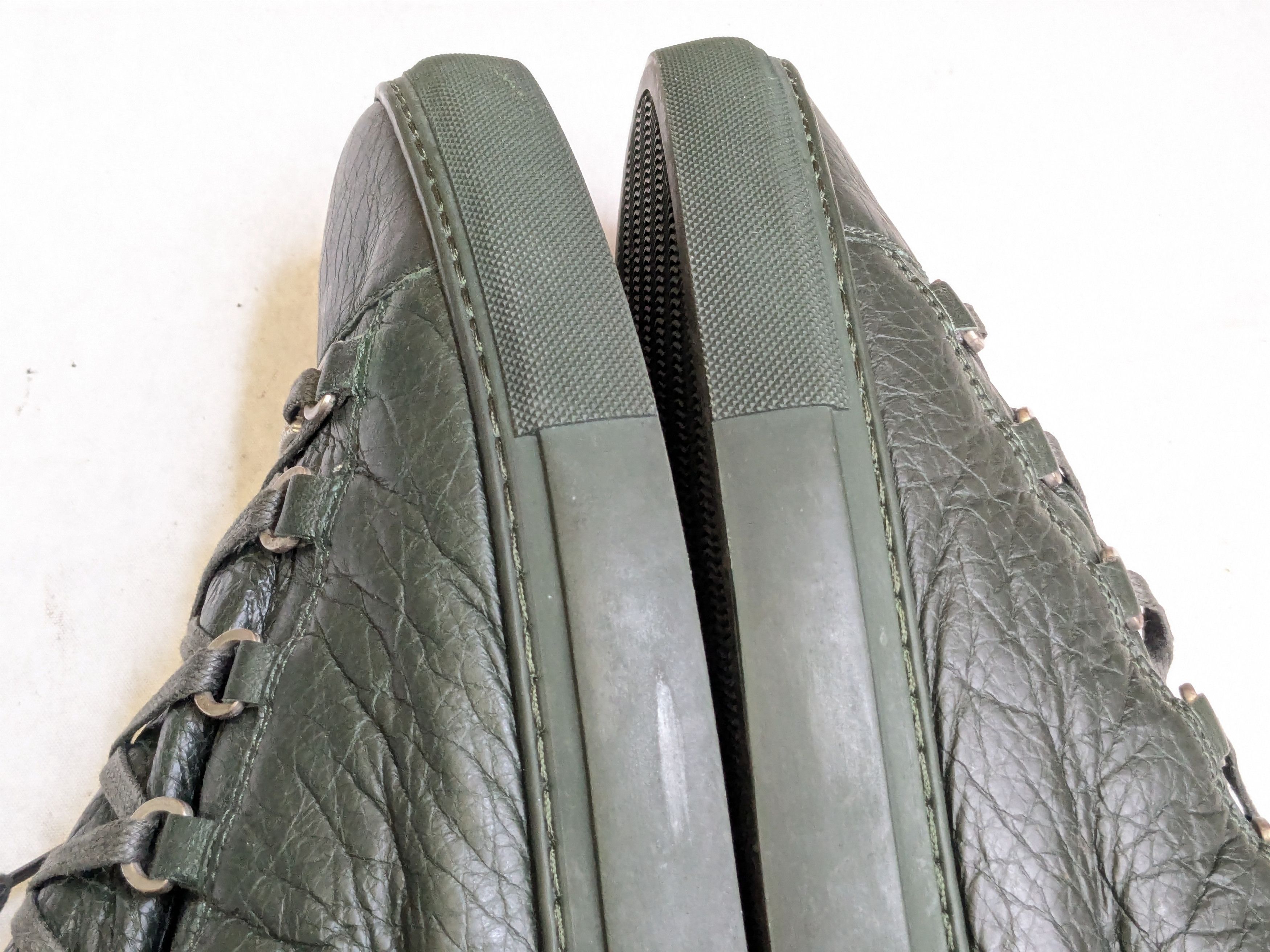 Balenciaga Balenciaga Arena Sneakers Dark Green 14 High Tops Leather Size US 14 / EU 47 - 10 Thumbnail