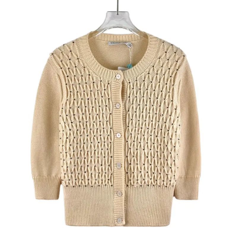 Dior Dior Beige Wool Cardigan for Women 0089 Size S / US 4 / IT 40 - 1 Thumbnail