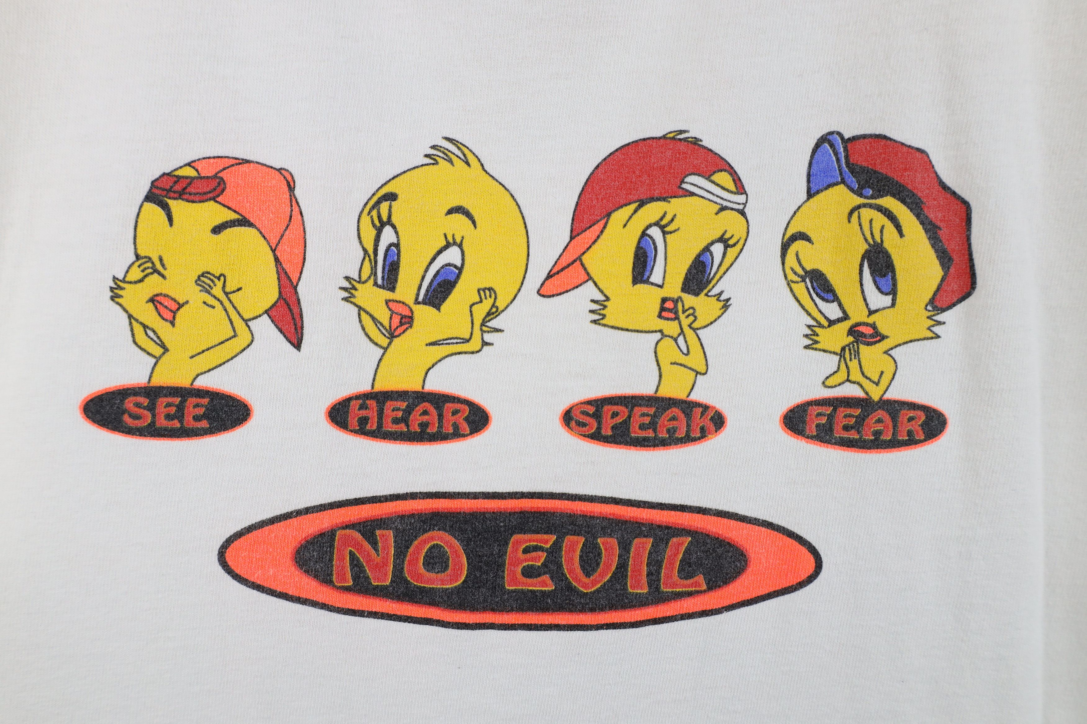 Vintage Vintage 90s Looney Tunes Tweety Bird Hear See Speak T-Shirt Size XL / US 12-14 / IT 48-50 - 4 Thumbnail