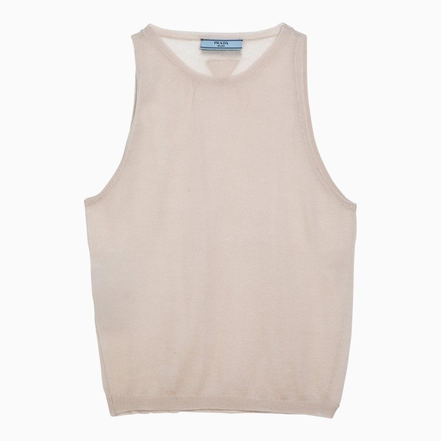 Prada o1d2blof0924 Tank Top in Beige Size XS / US 0-2 / IT 36-38 - 1 Thumbnail
