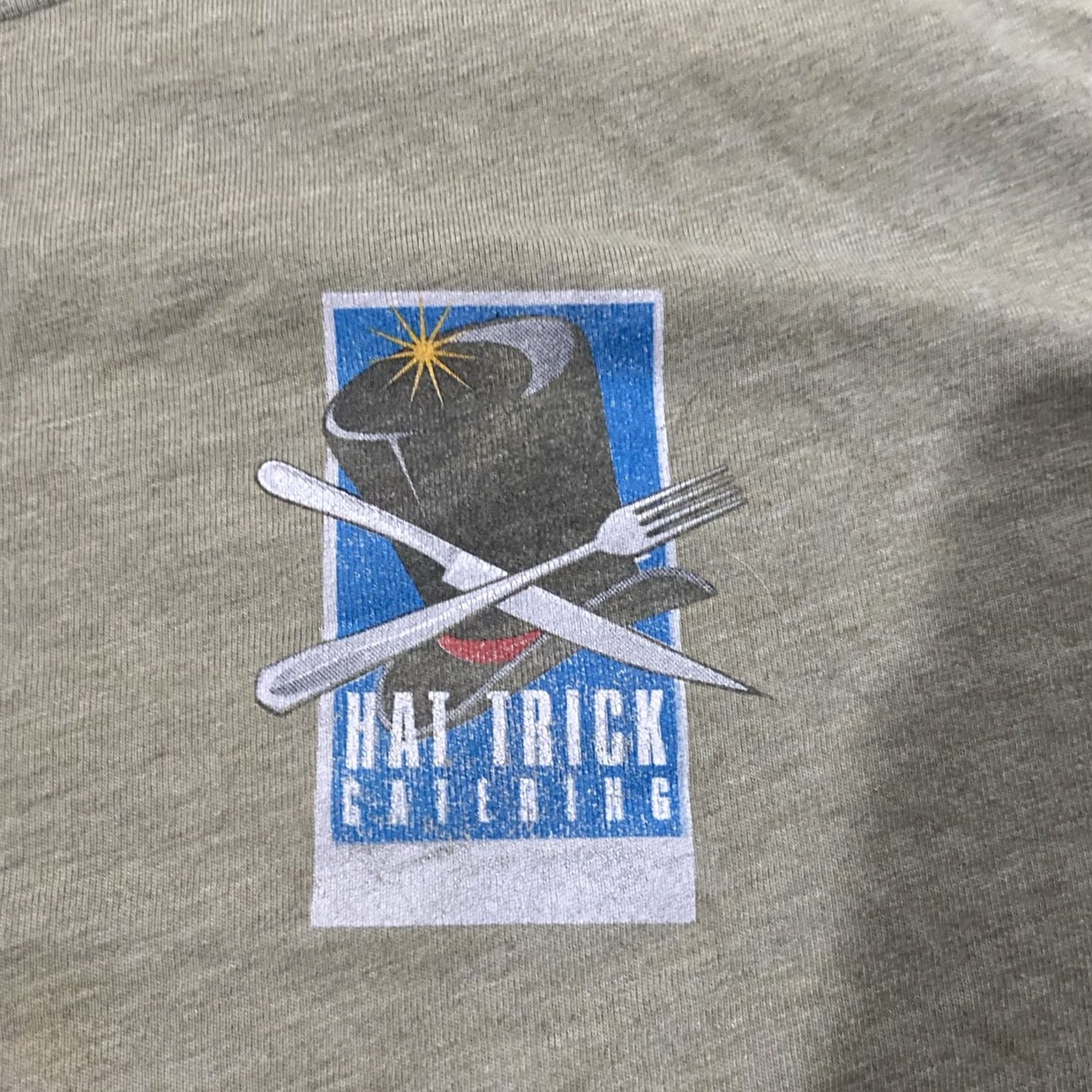Vintage Batman Hat T-Shirt XL Green Ringer Dark Night 2007 Hat Trick Catering Production Mens Shirt Size US XL / EU 56 / 4 - 2 Thumbnail