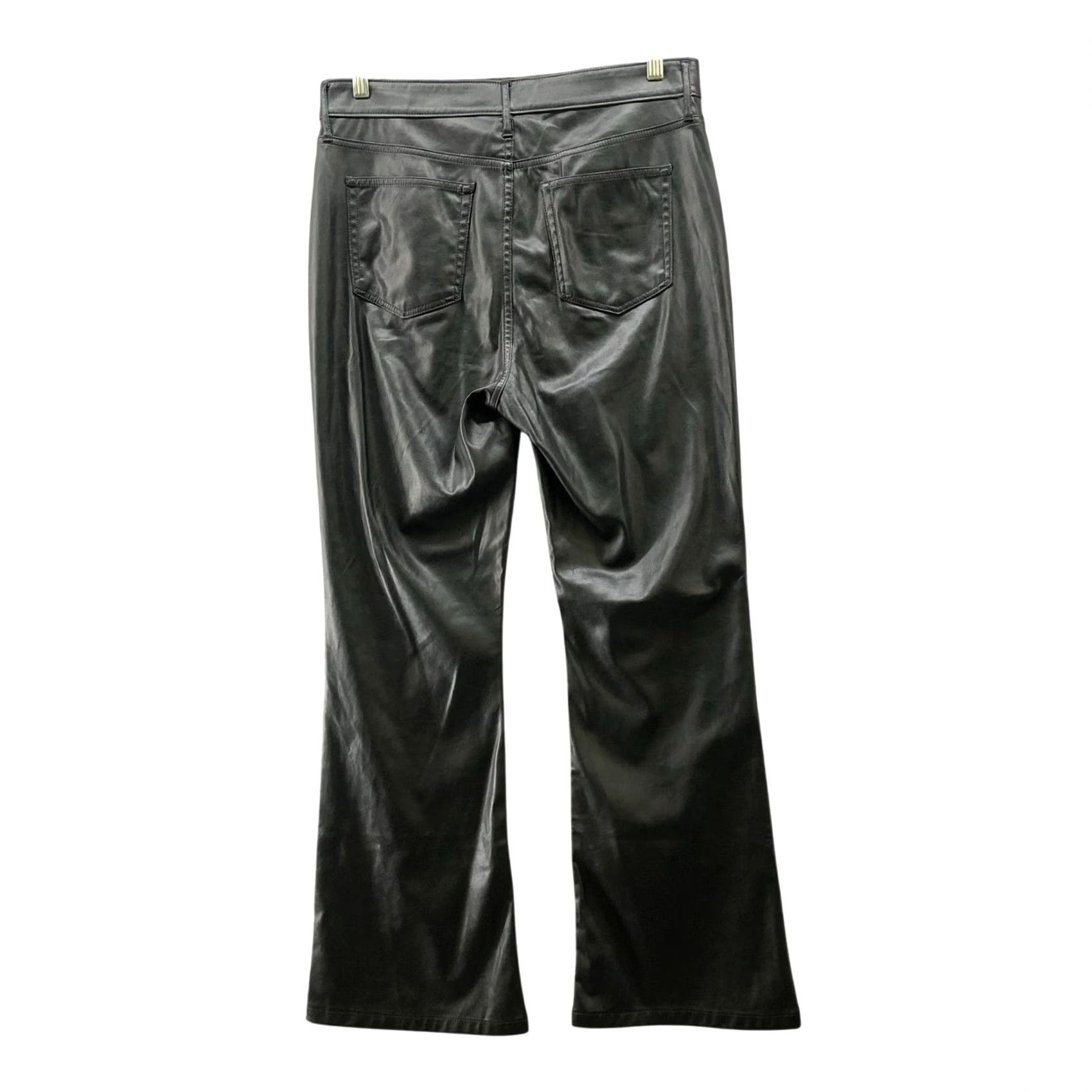 Gap VINTAGE Gap 70s Flare High Rise Faux Leather Pants Womens 14 Black Stretch Rock Pants Size 36" / US 14 / IT 50 - 2 Thumbnail