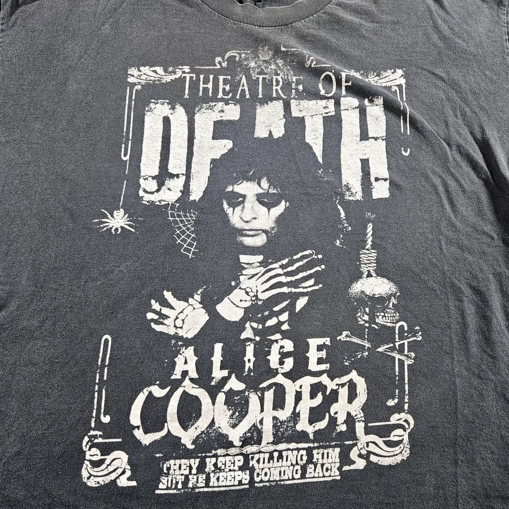 Vintage Alice Cooper Theatre Of Death Tour Shirt Mens XL Black Band Graphic Tee 2010 Size US XL / EU 56 / 4 - 3 Thumbnail