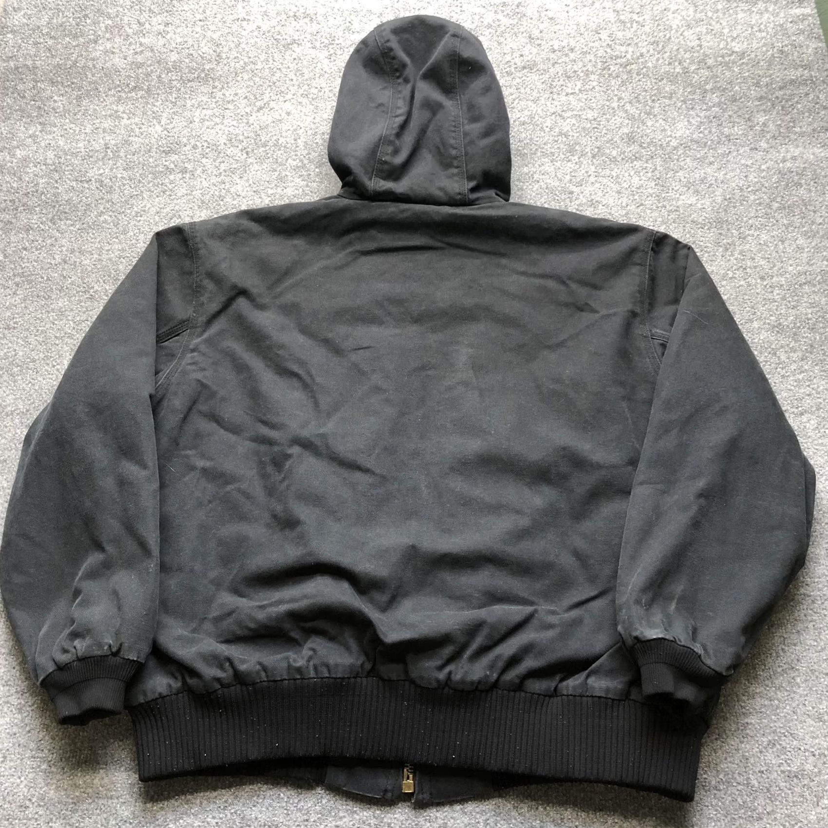 Vintage Vintage Jacket Mens XL Black Canvas Hooded Bomber Full Zip Lined Workwear Size US XL / EU 56 / 4 - 5 Thumbnail