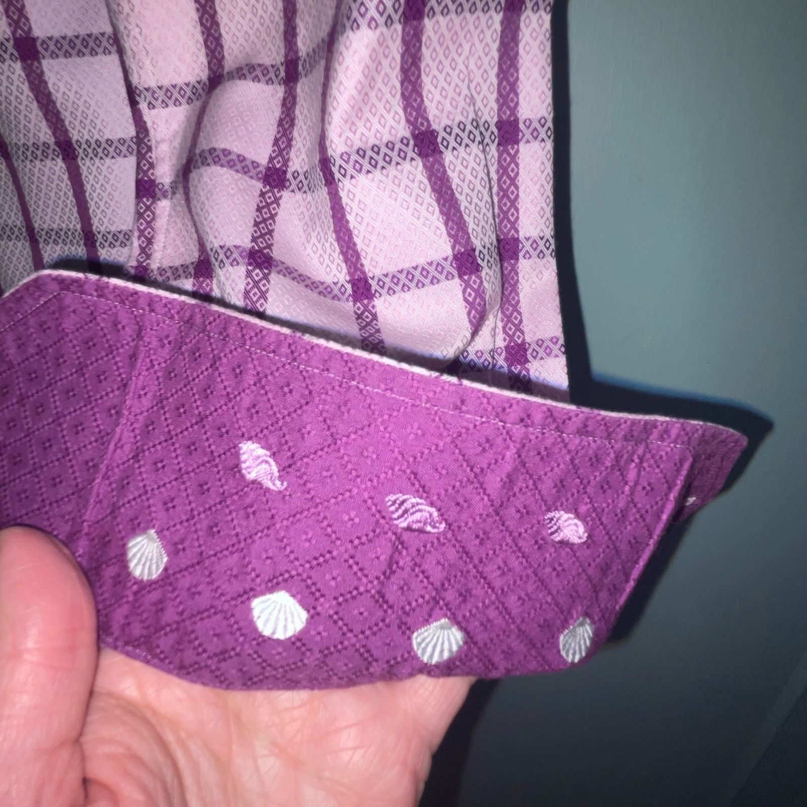 Robert Graham Robert Graham Button Down Flip Cuffs Sz Medium Purple Plaid Size US M / EU 48-50 / 2 - 9 Thumbnail