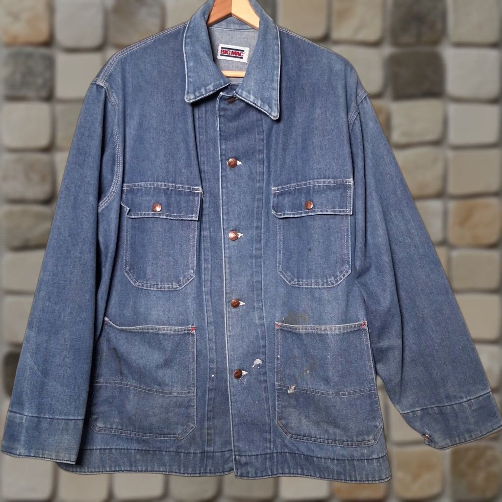 Vintage VINTAGE Big Mac Denim Jacket Jacket Blue Chore Barn Work Workwear Utility READ Mens L Blue Denim Casual Workwear 90s? Size US 33 - 1 Thumbnail