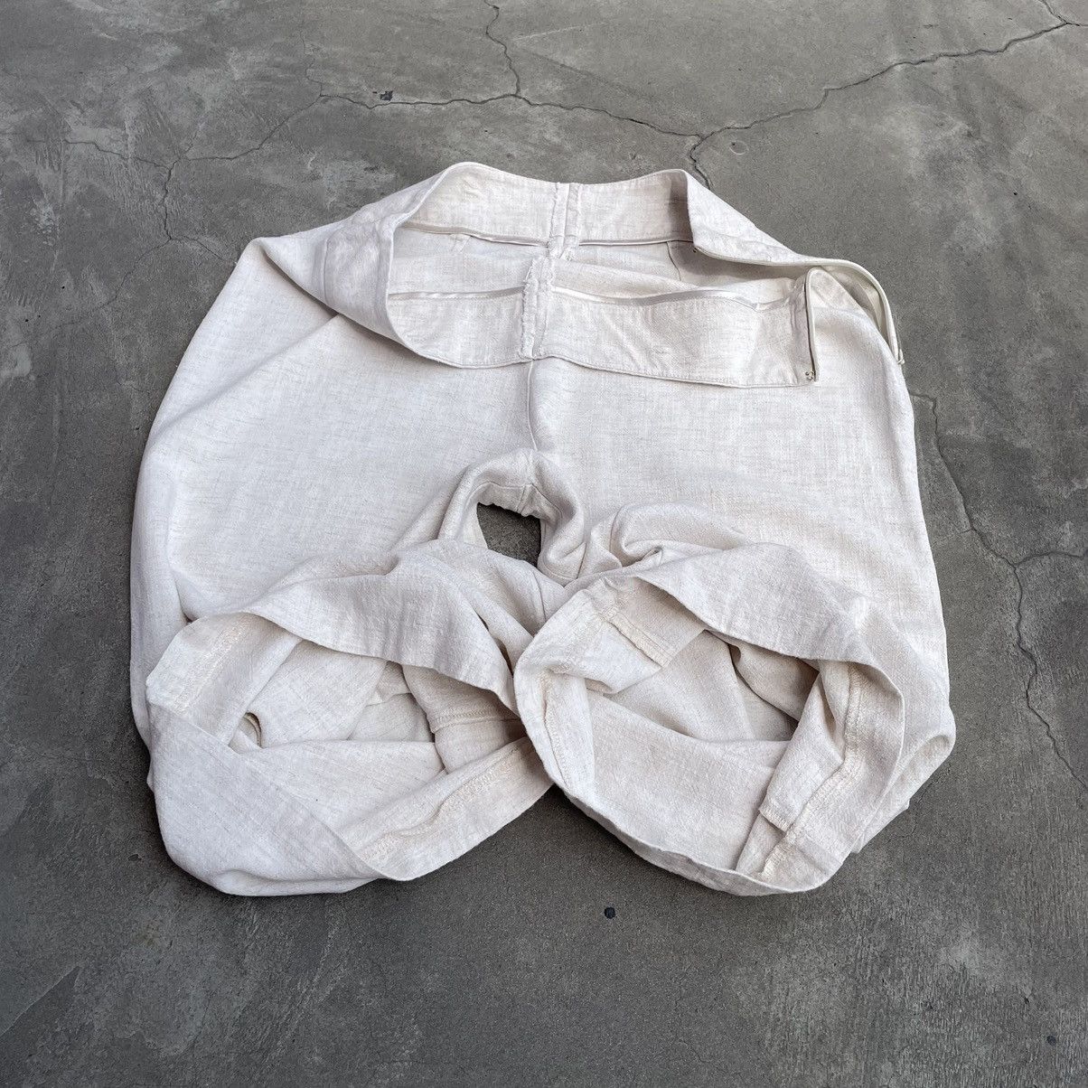 Vintage Wide Linen Ivory Kulot Shorts Vintage Size US 33 - 5 Thumbnail