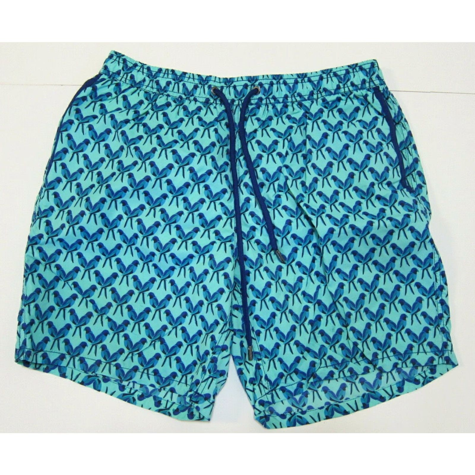 Swims Mr. Swim 100% Nylon Parakeet Bird Blue Lined Board Shorts Men Medium Beach Swim Bottom Size US 31 - 2 Thumbnail