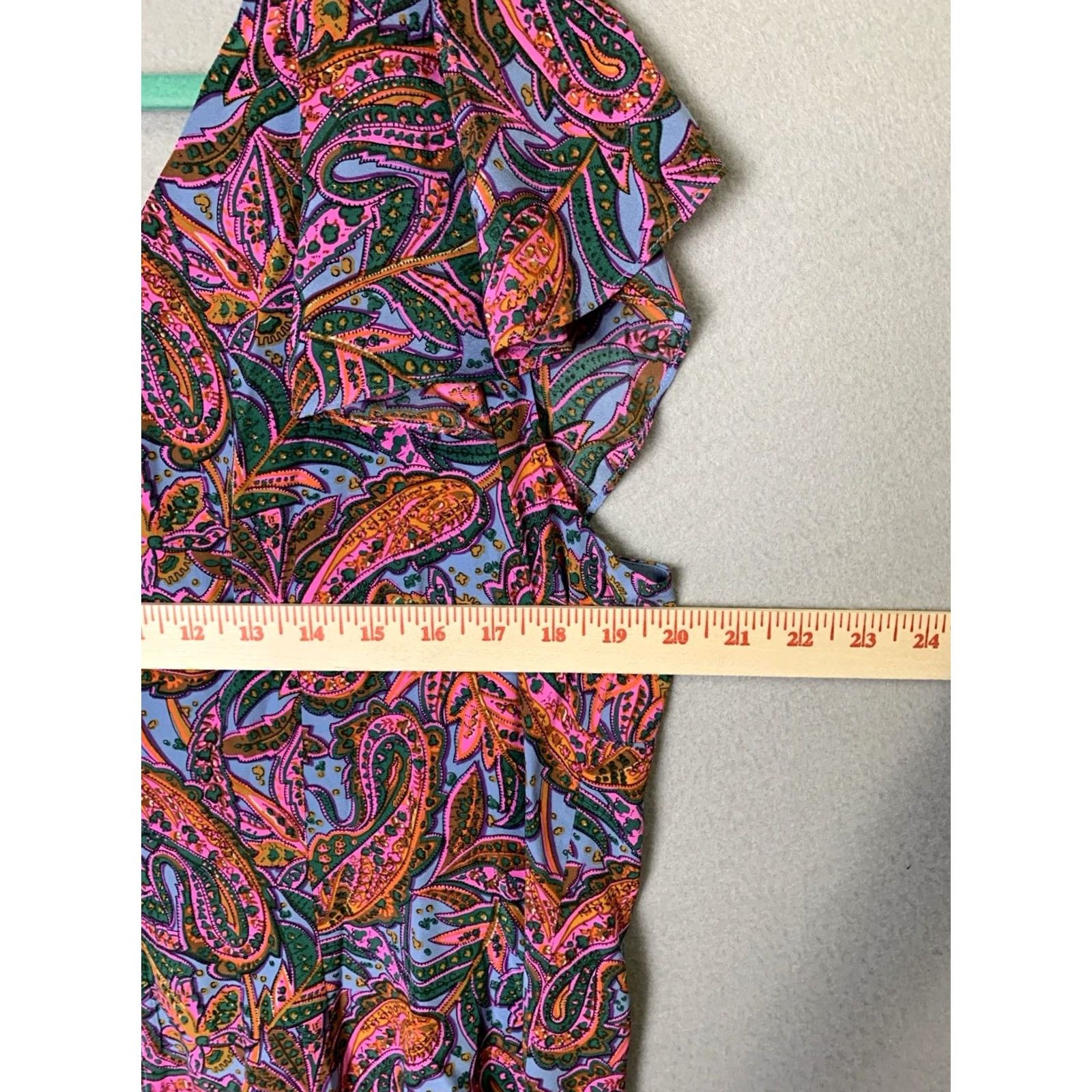 J.Crew J.CREW Shift Dress 16 100% Silk Paisley Ruffle Sleeve Knee Length Multicolor Cap Sleeve Zip Dress Womens 16 Size XXL / US 16-18 / IT 52-54 - 6 Thumbnail