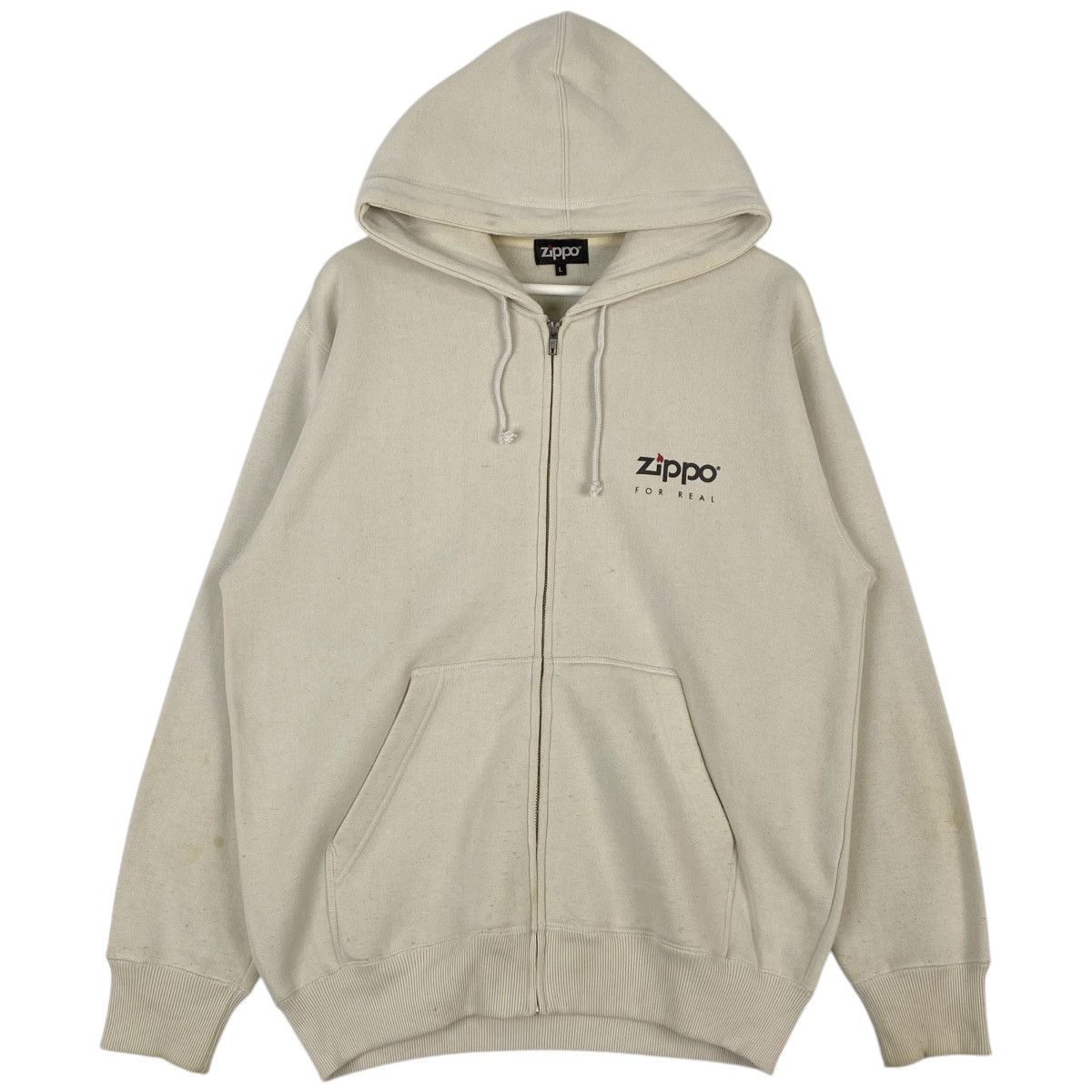 Vintage Vintage Zippo Hoodie Full Zip Sweater White Pullover Size L Size US L / EU 52-54 / 3 - 1 Thumbnail