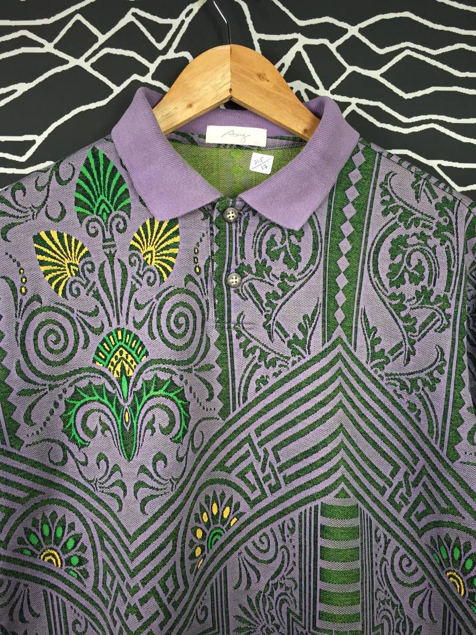 Mizuno Vtg Mizuno All Over Print Patterned Polo Tee Size US L / EU 52-54 / 3 - 3 Thumbnail