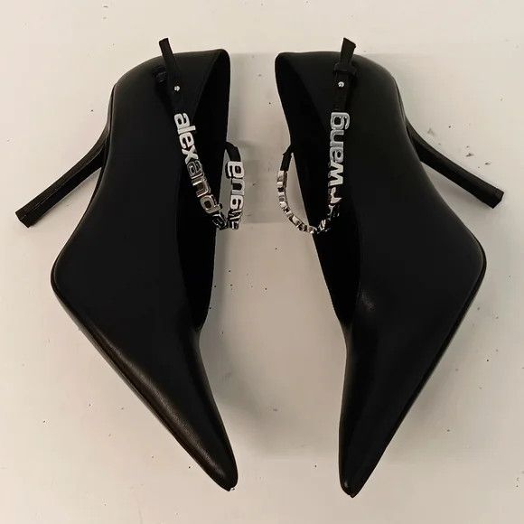 Alexander Wang Alexander Wang Women's Delphine 105mm Logo Pumps - Black Size US 6 / IT 36 - 5 Thumbnail