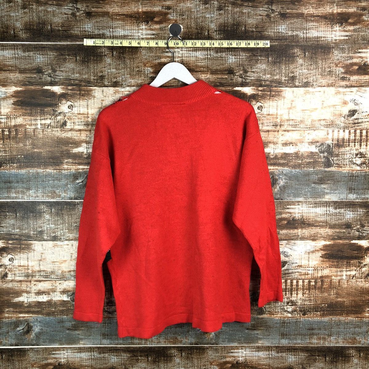 Homespun Knitwear × Japanese Brand Alpaca peru Red vintage Knitwear #A2189 Size M / US 6-8 / IT 42-44 - 11 Thumbnail
