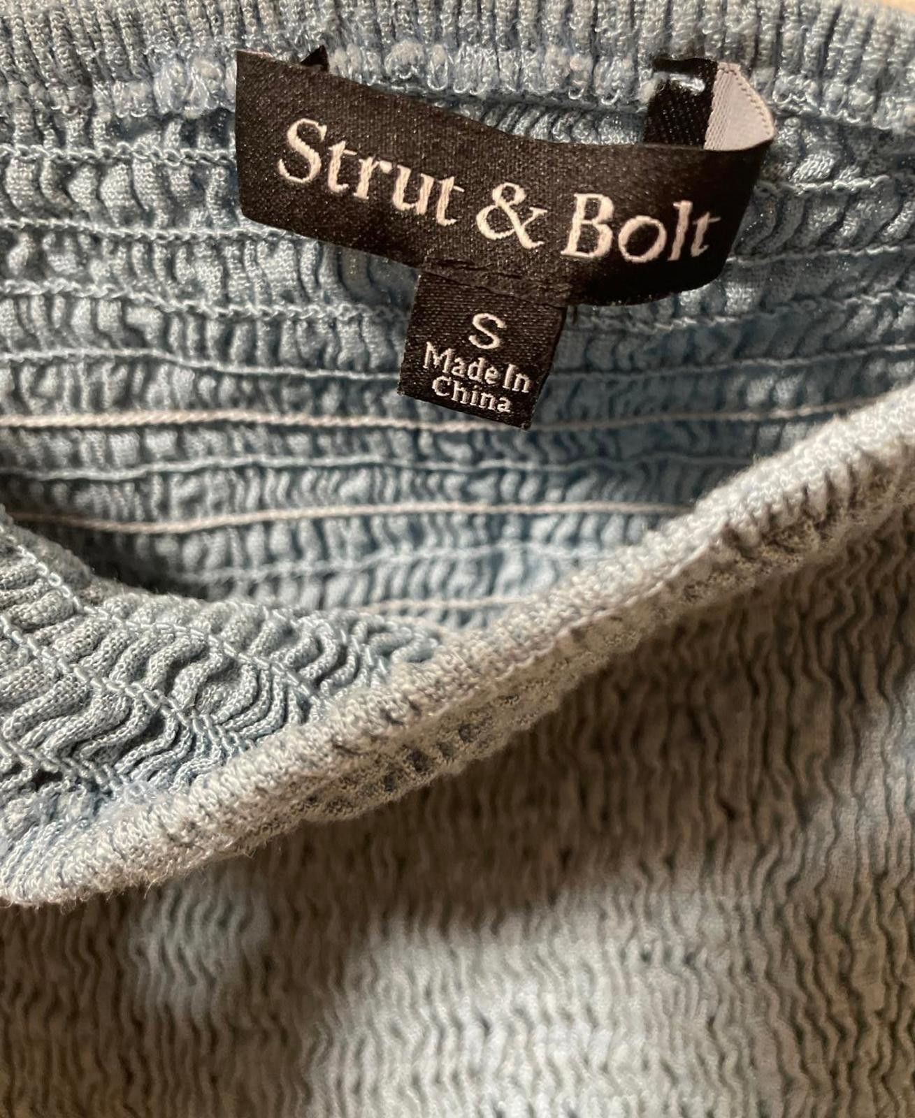 Other Strut & Bolt Blouse Top Women's Small Blue White Festival Size S / US 4 / IT 40 - 2 Thumbnail