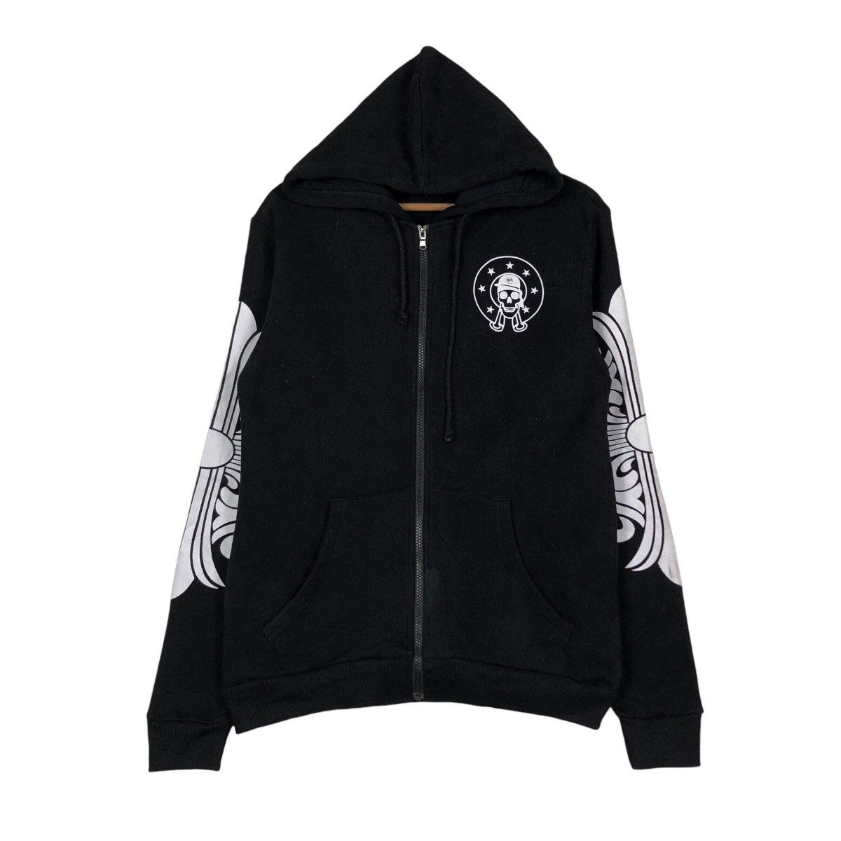 Japanese Brand 📌Vintage Hoodie Zipper Sweater Big Logo Skeleton Design Size US XL / EU 56 / 4 - 2 Thumbnail