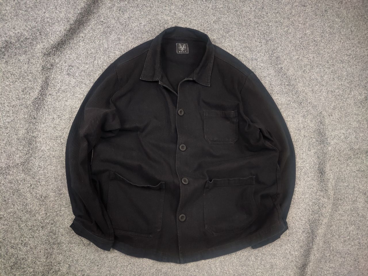 Vintage Vintage French Chore Moleskin Wolf Clothing Worker Jacket Size US XL / EU 56 / 4 - 1 Thumbnail