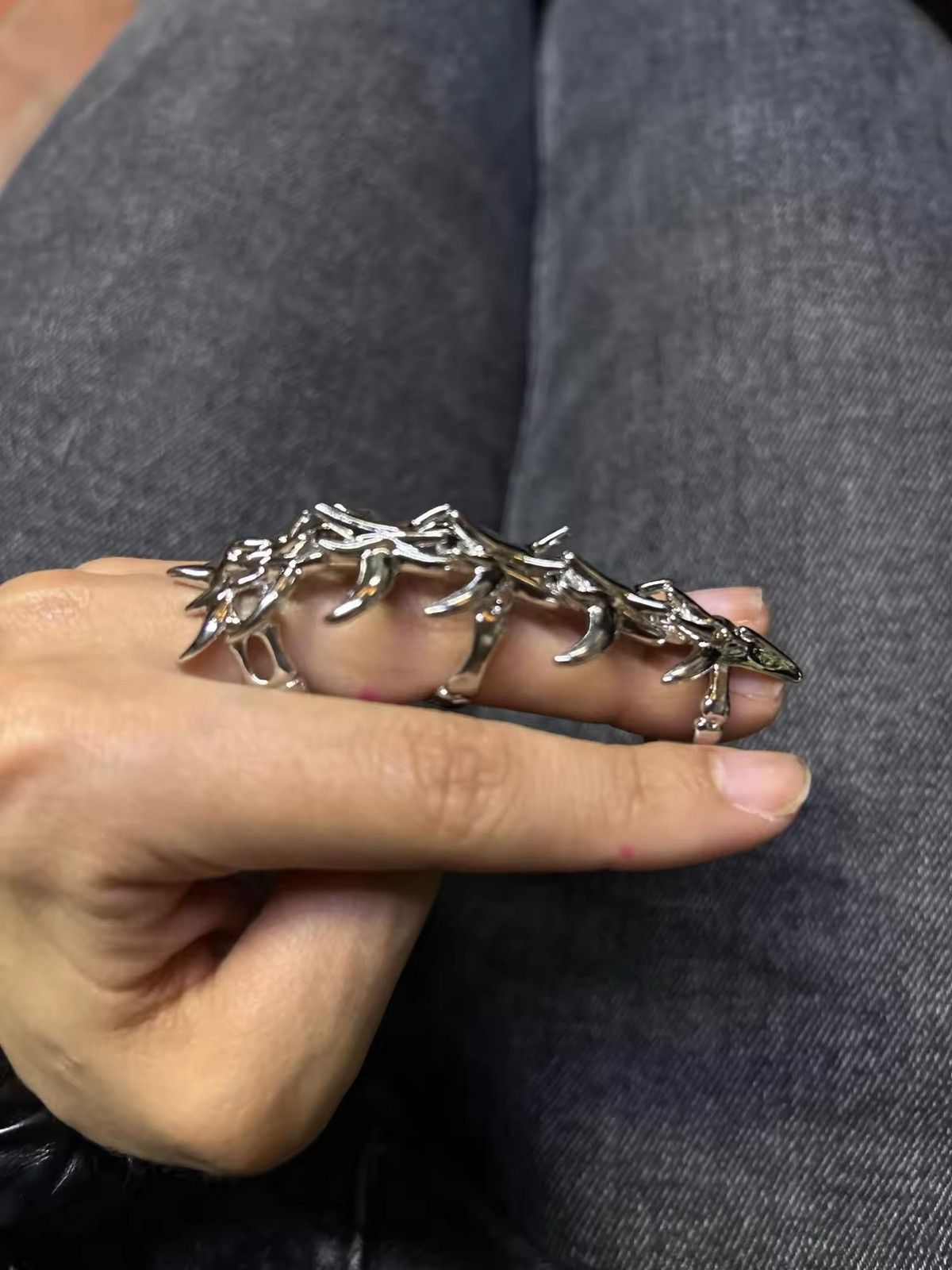 Jewelry × Vintage Cool Punk Cyberpunk Skeleton Spike Metal Ring Size ONE SIZE - 8 Thumbnail
