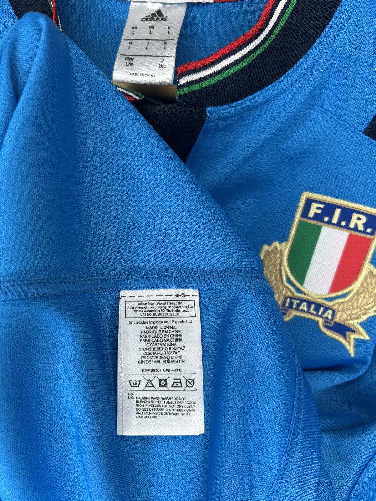 Adidas Adidas Italy 2015 Rugby Jersey Size US L / EU 52-54 / 3 - 11 Thumbnail