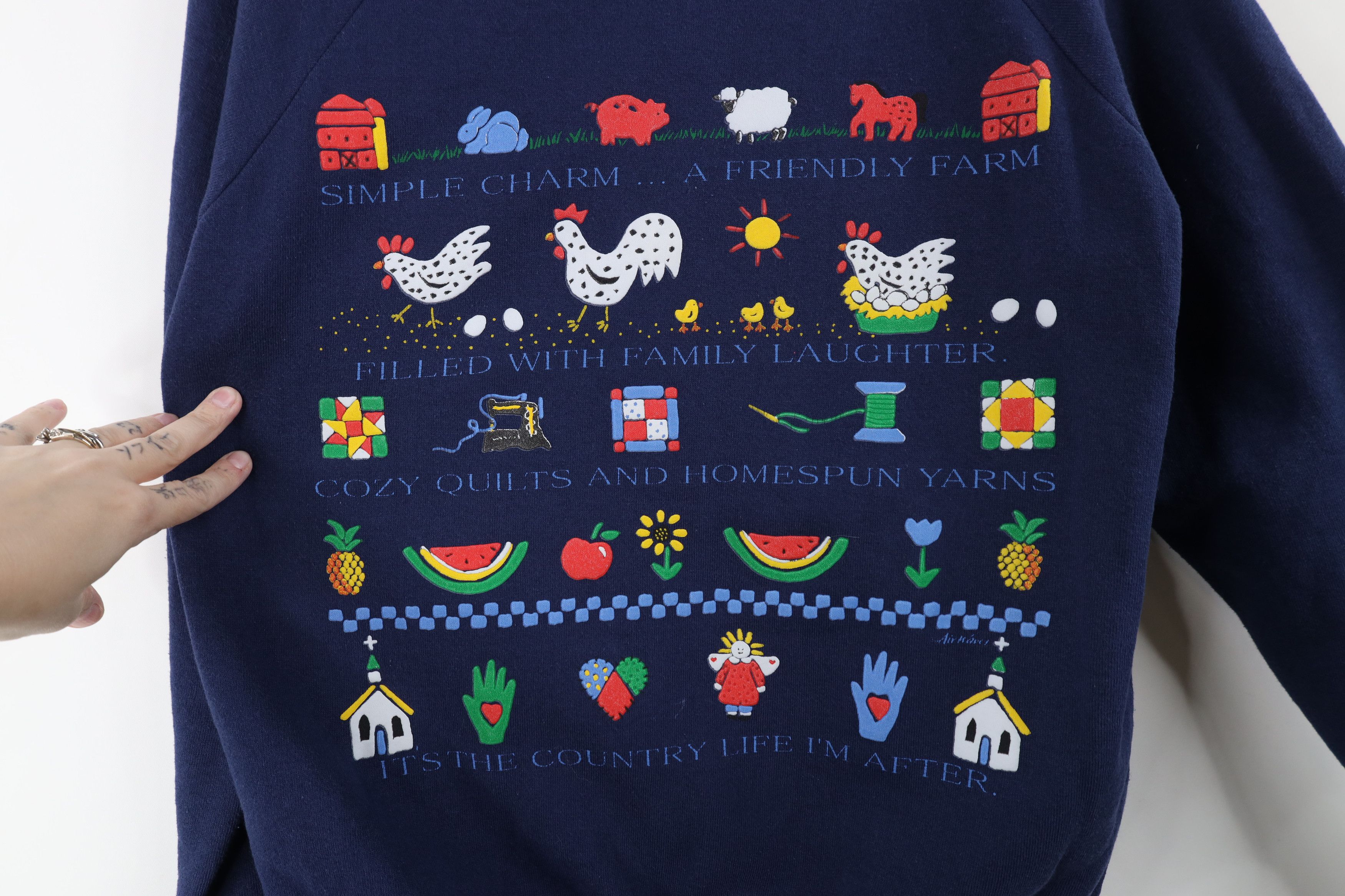 Vintage Vintage 90s Country Farmhouse Animal Crewneck Sweatshirt Size M / US 6-8 / IT 42-44 - 4 Thumbnail