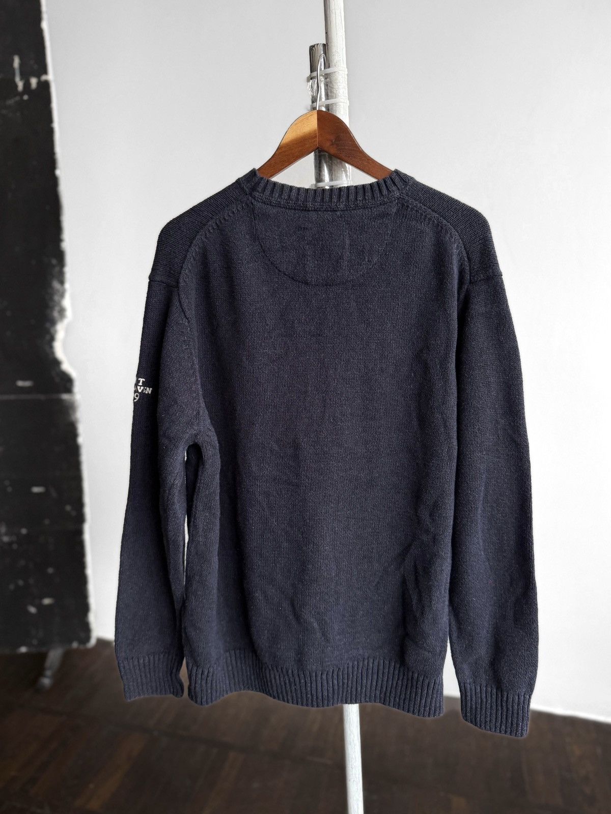 Gant GANT Mens Navy Blue Wool Blend USA Flag Crewneck Sweater Size US XXL / EU 58 / 5 - 2 Thumbnail