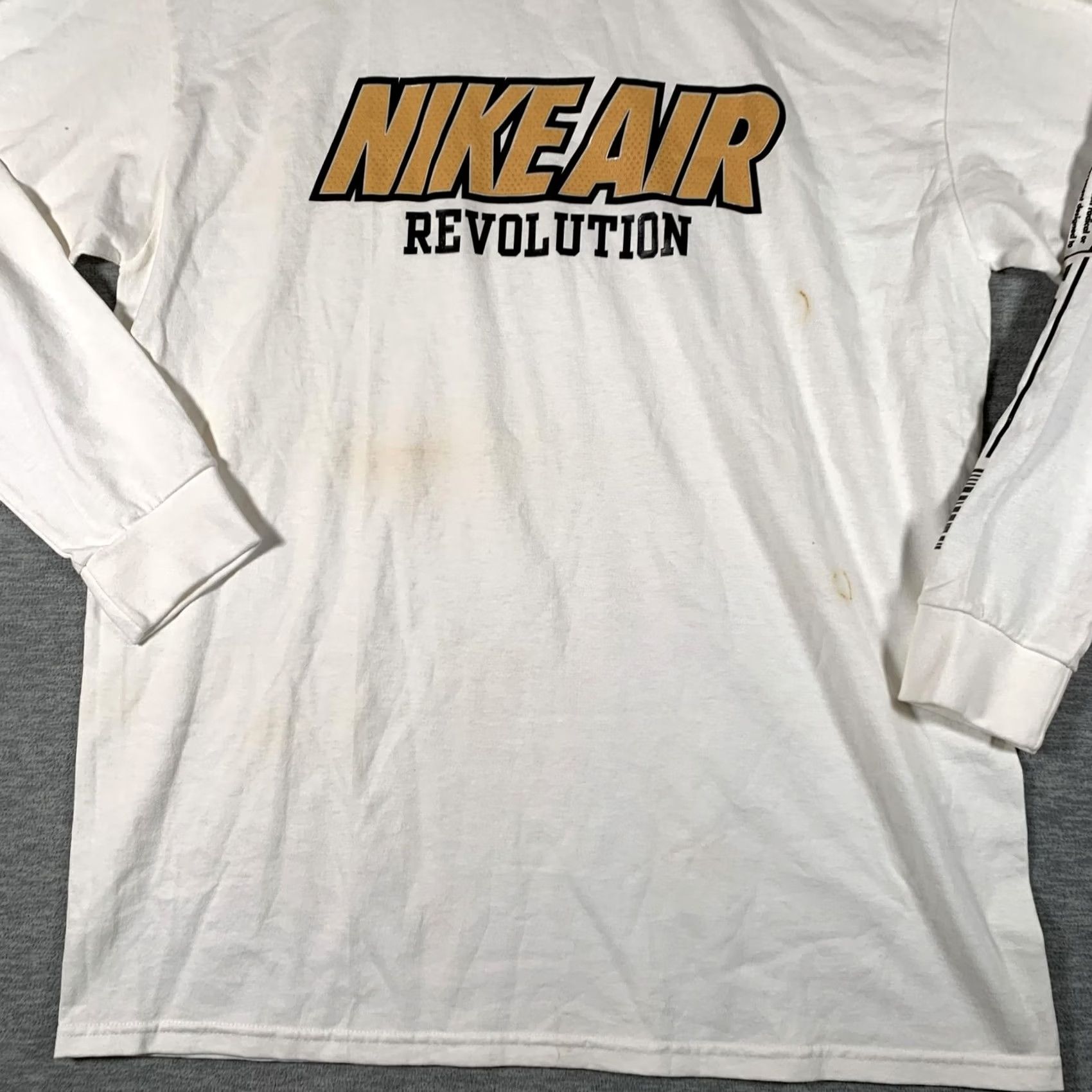 Nike Nike Air Shirt Mens Large White Revolution Long Sleeve Graphic Tee Top Size US L / EU 52-54 / 3 - 3 Thumbnail