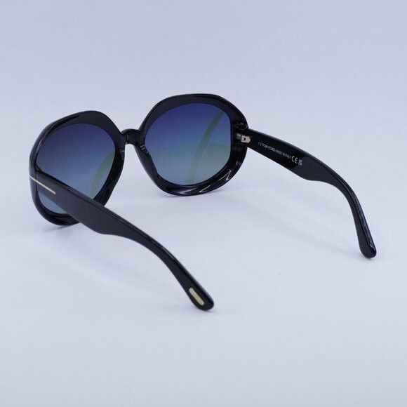 Tom Ford Tom Ford Georgia-02 FT1011 01B Sunglasses Black Round Frame Size ONE SIZE - 4 Thumbnail