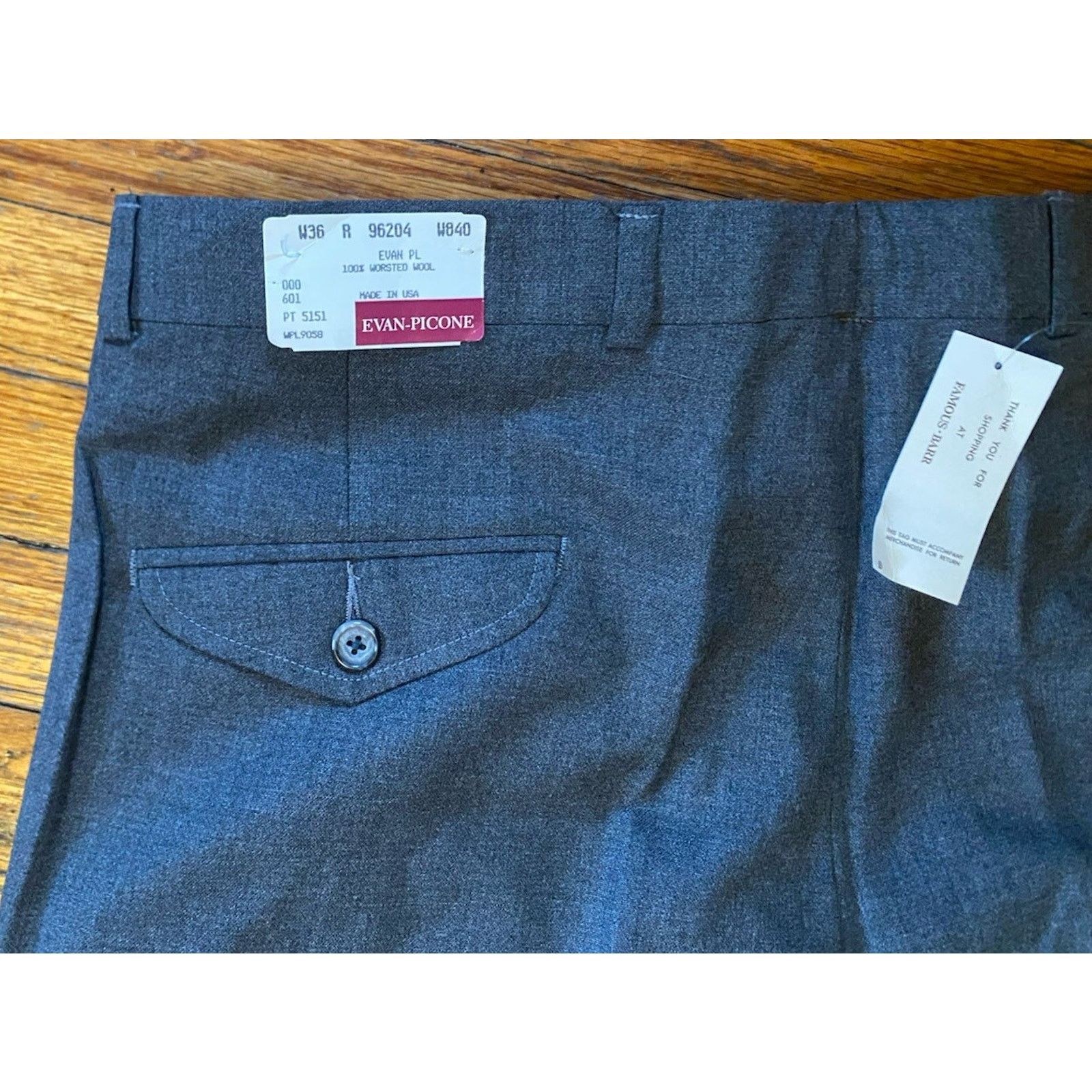 Evan Picone NEW USA Evan Picone Men’s Pants Wool W36 Unfinished Hem NWT Size US 36 / EU 52 - 6 Thumbnail