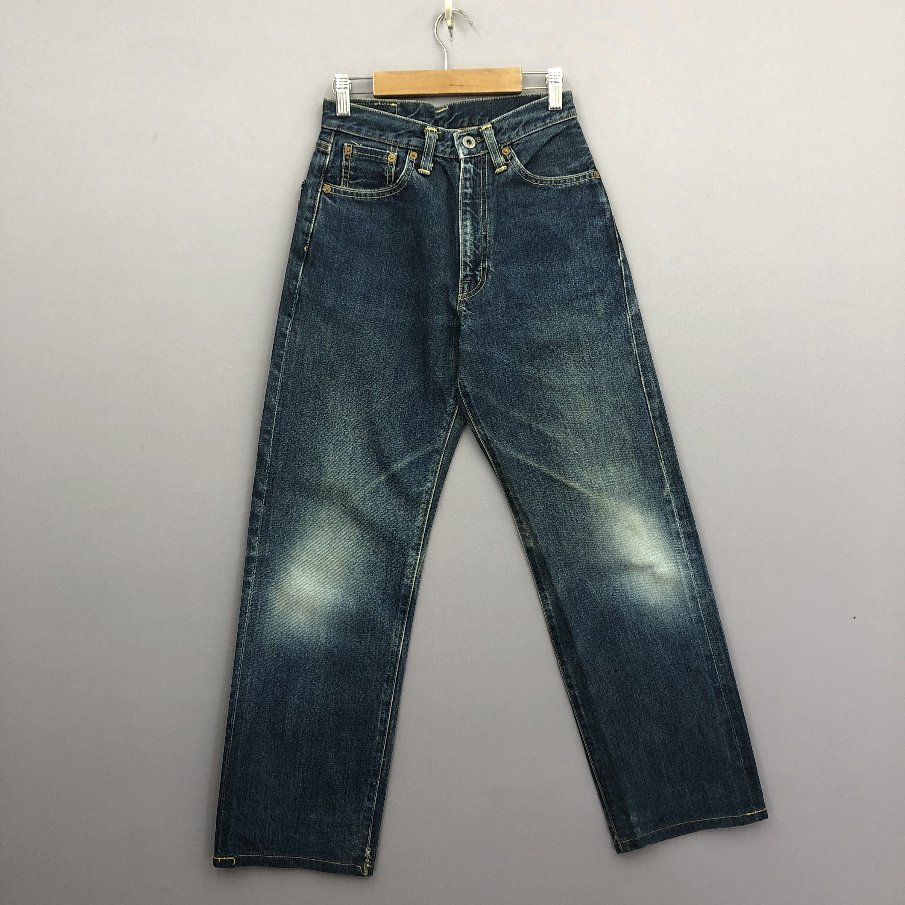 Japanese Brand Vintage Bobson Selvedge Faded Stonewash Jeans Redline Denim Size 24" / US 00 / IT 34 - 1 Thumbnail
