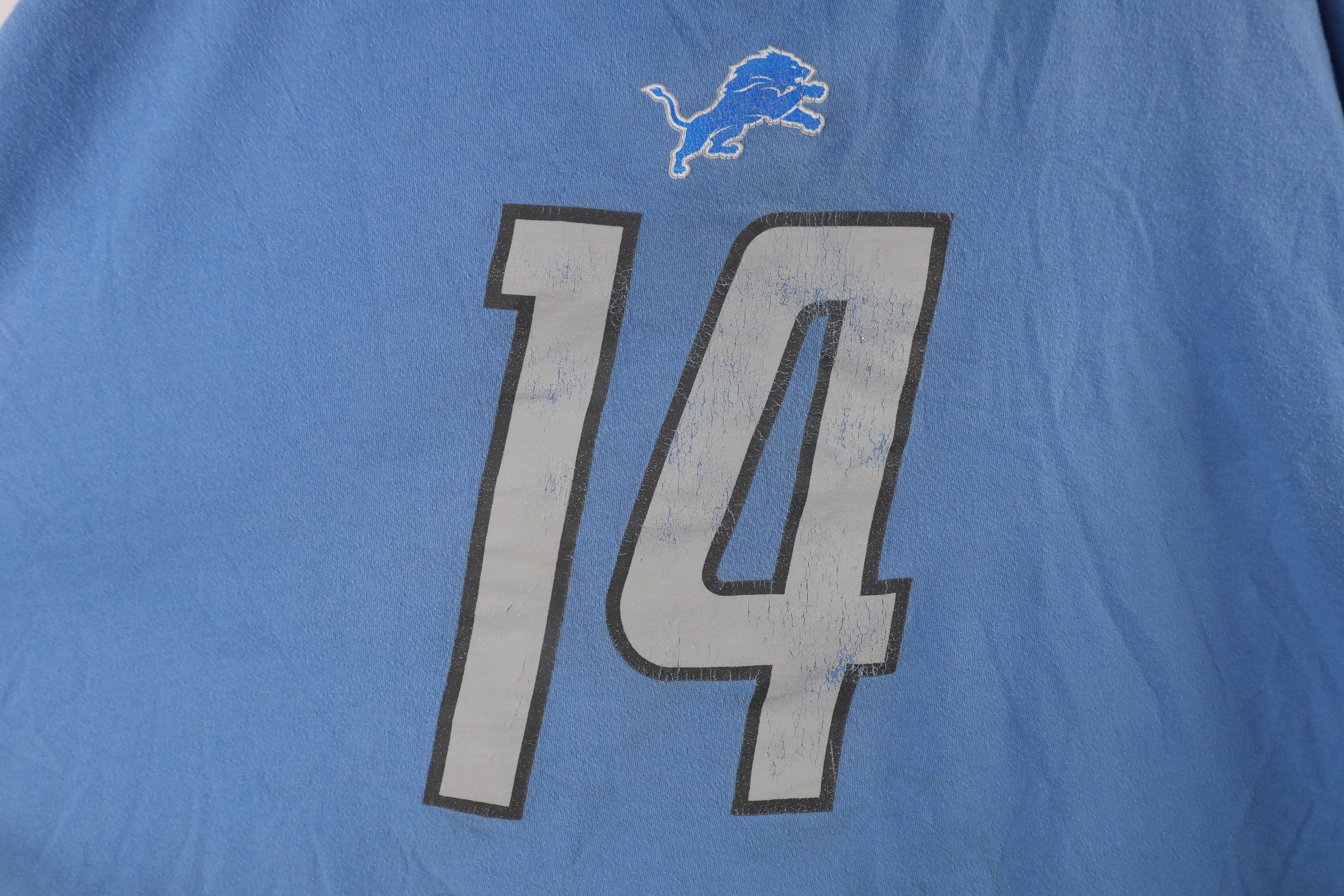 NFL × Vintage NFL Amon-Ra St Brown Detroit Lions Football T-Shirt Blue #14 Size US XXL / EU 58 / 5 - 4 Thumbnail