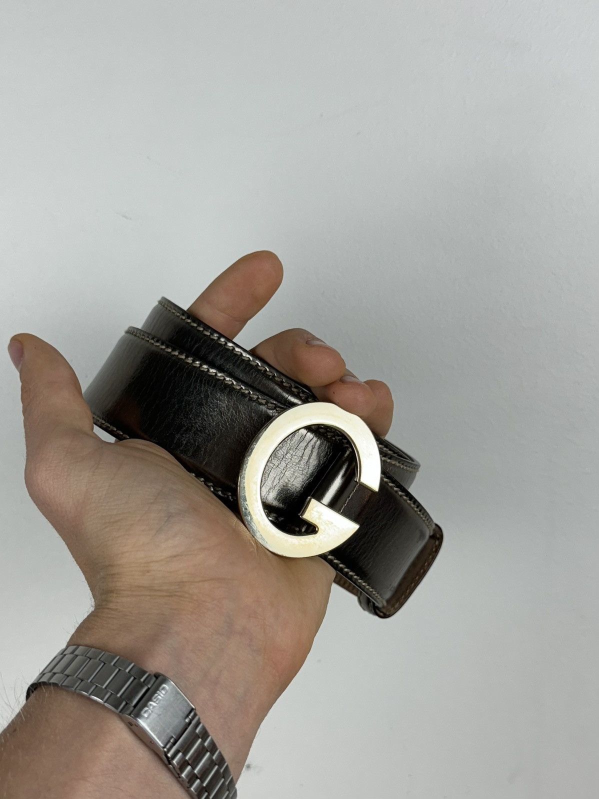 Gucci × Leather Leather belt Gucci y2k original luxury casual item Size ONE SIZE - 2 Thumbnail