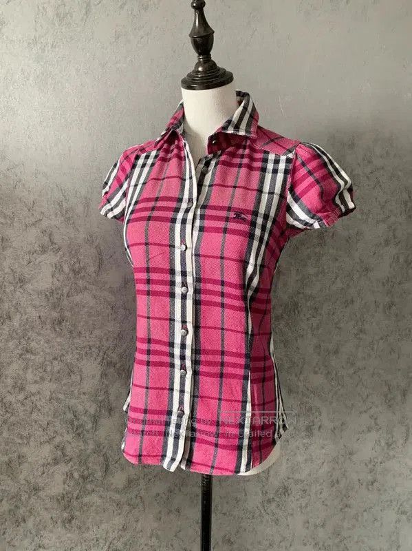 Burberry Burberry Pink Cotton Short-Sleeve Shirt. Size S / US 4 / IT 40 - 1 Thumbnail