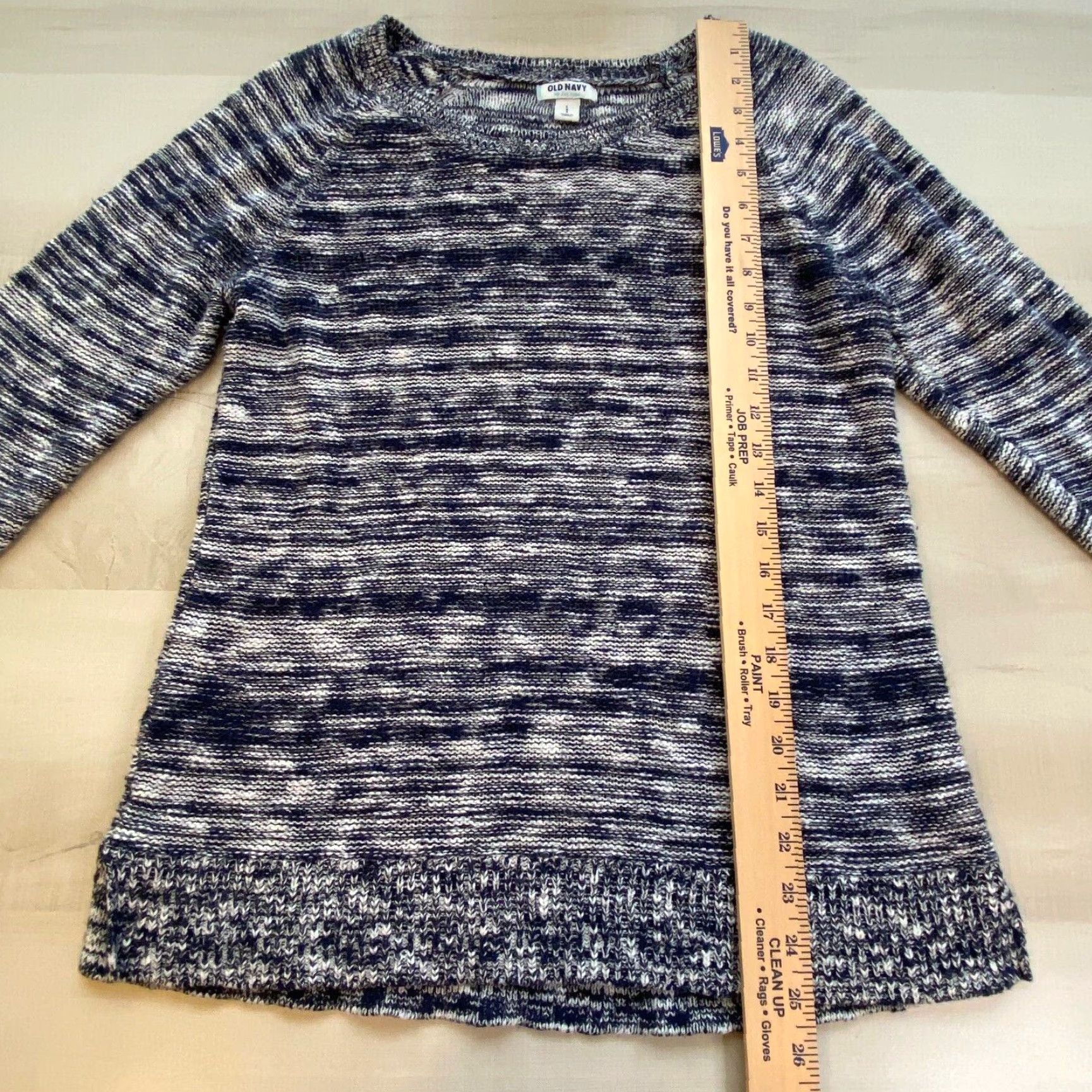 Old Navy Old Navy Womens Blue White Pullover Sweater Large Raglan Sleeve Relaxed Fit Breathable Size L / US 10 / IT 46 - 5 Thumbnail