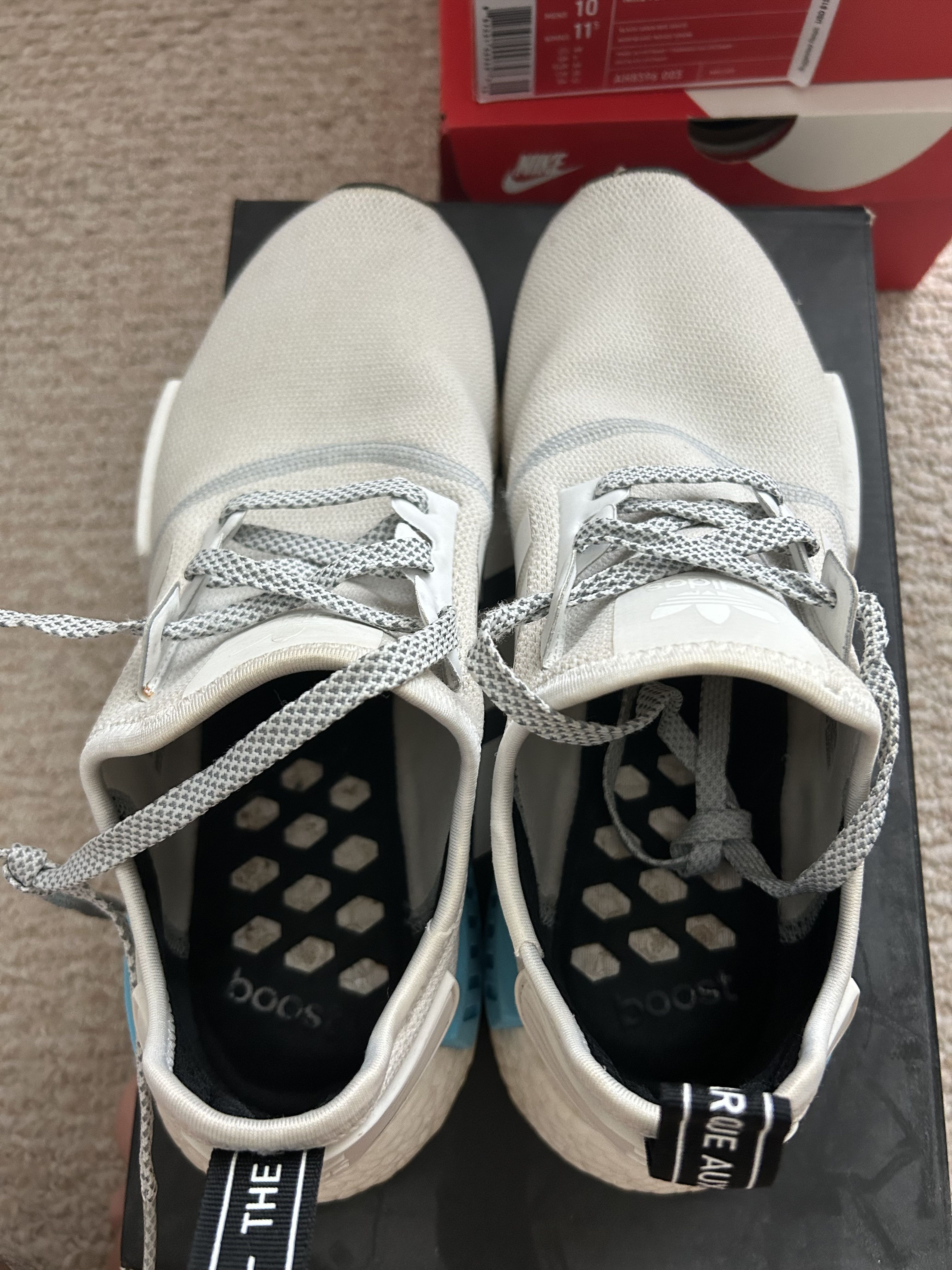 Adidas NMD White/Lightblue Size US 10 / EU 43 - 1 Thumbnail