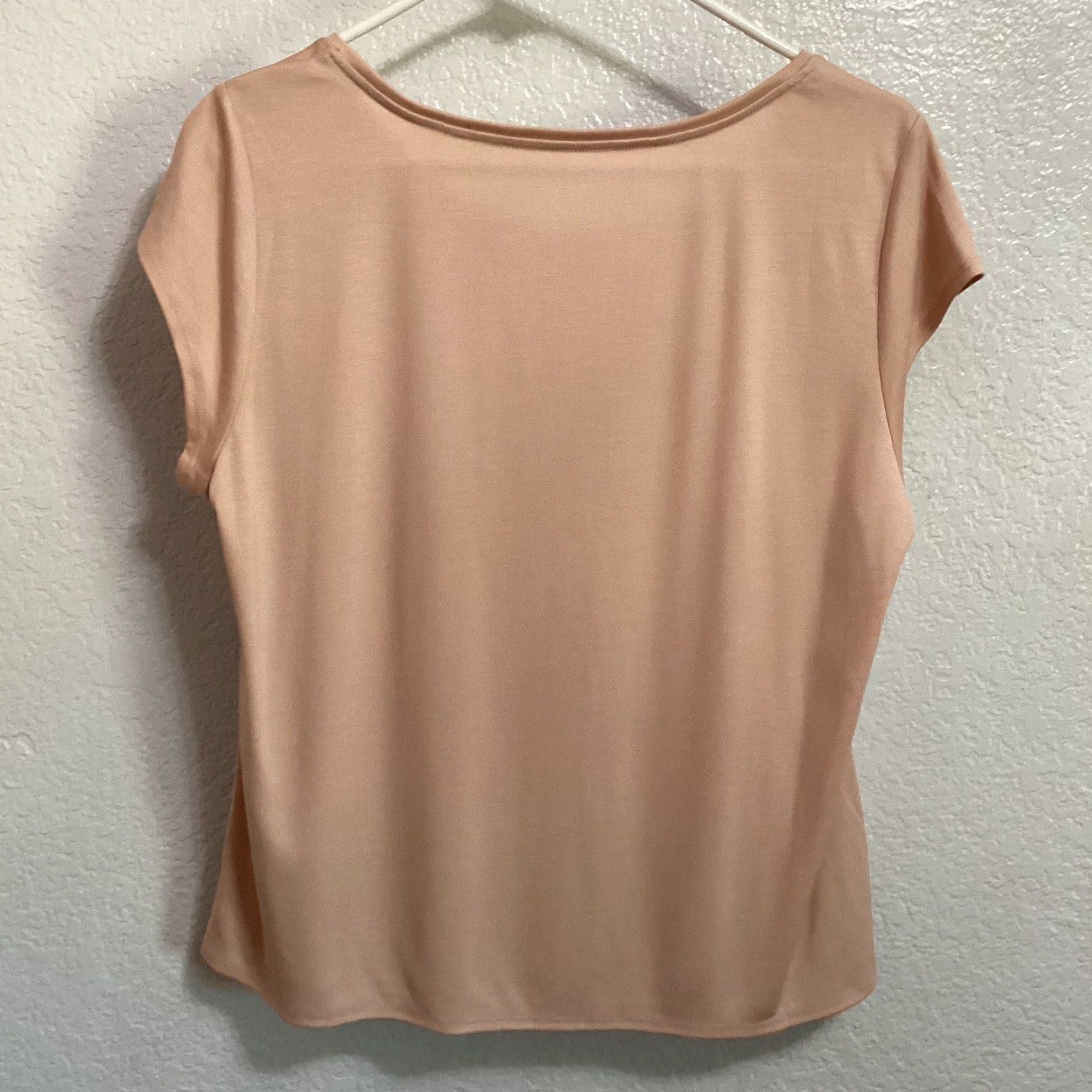 Eileen Fisher Eileen Fisher Top Women PL Powder Pink Tencel Interlock Scoop Neck Cap Sleeve T Size L / US 10 / IT 46 - 2 Thumbnail
