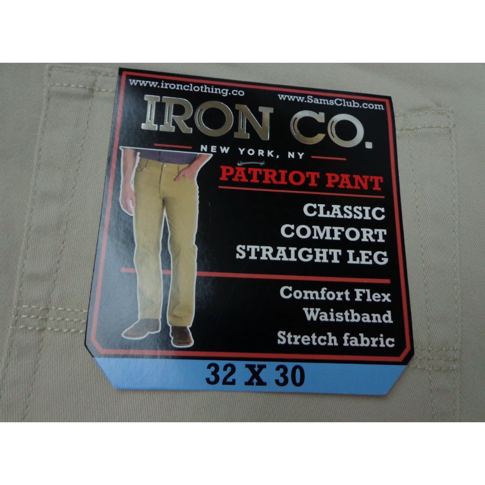 Vintage Iron Co. Men's Classic Stretch Comfort Patriot Pants Dune Ivory 32 x 30 Chino Straight Regular Modern Comfort Mens Size US 32 / EU 48 - 2 Thumbnail