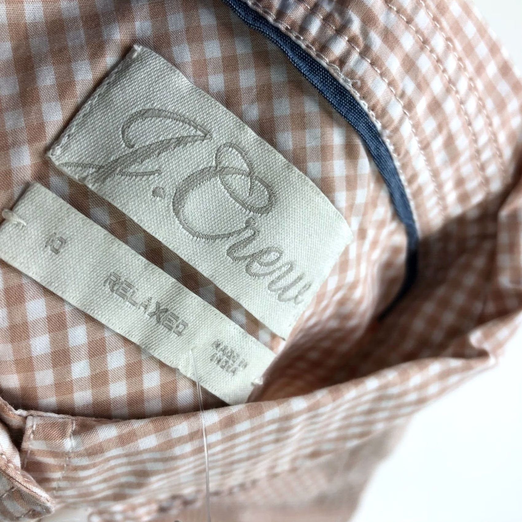 J.Crew J.Crew Shirt Womens 10 Button-Up Check Collared Long Sleeve Orange Relaxed Casual Basic All Seasons Button-Down Size L / US 10 / IT 46 - 5 Thumbnail