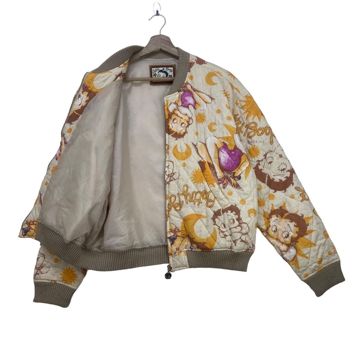 Cartoon Network Vintage Betty Boop Full Print Quilted Bomber Style Jacket Size L / US 10 / IT 46 - 2 Thumbnail